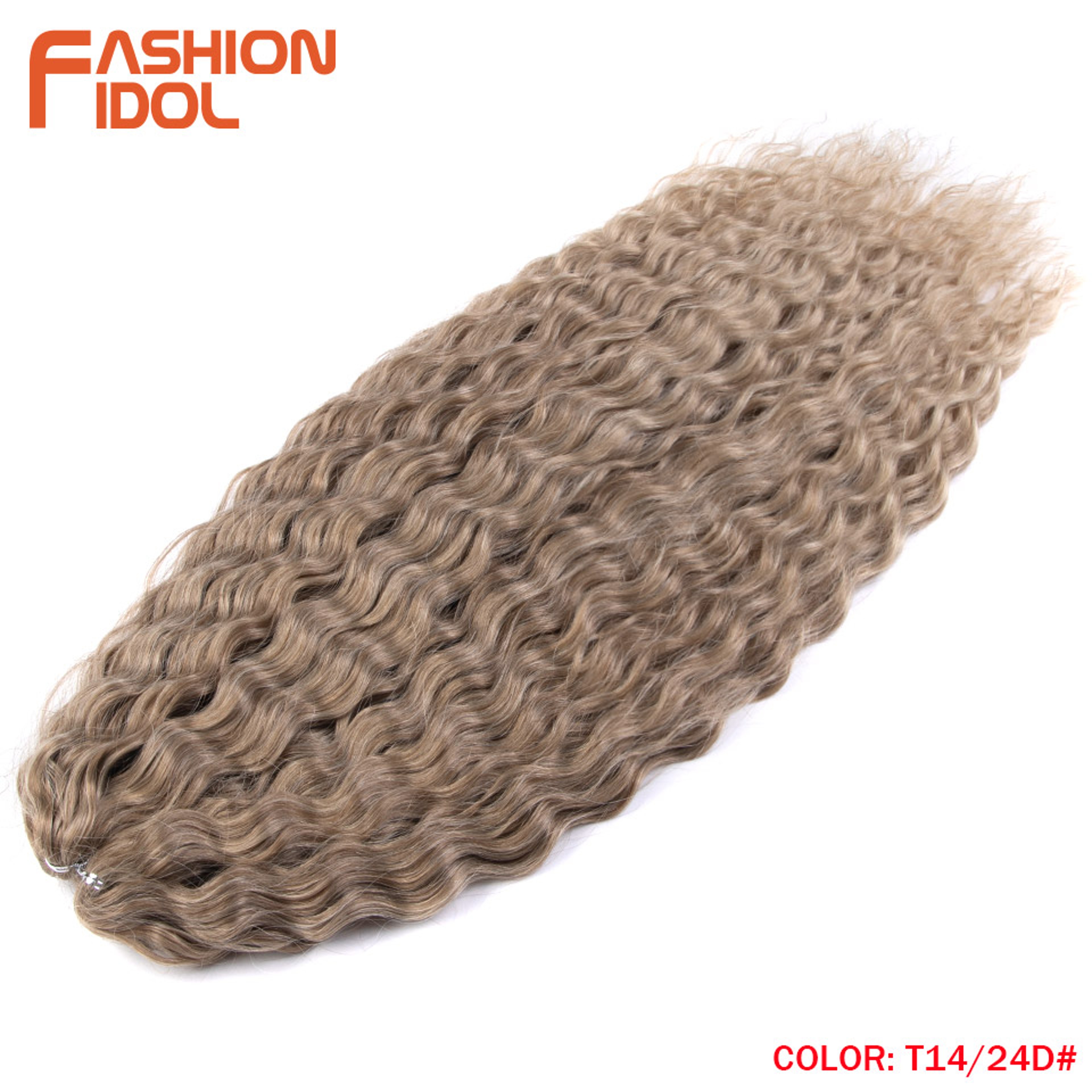Ariel Hair Water Wave Crochet Braids, Synthetic Twist Curly Hair Ombre Blonde Brown Deep Wave Braiding Hair Extensions – view 55