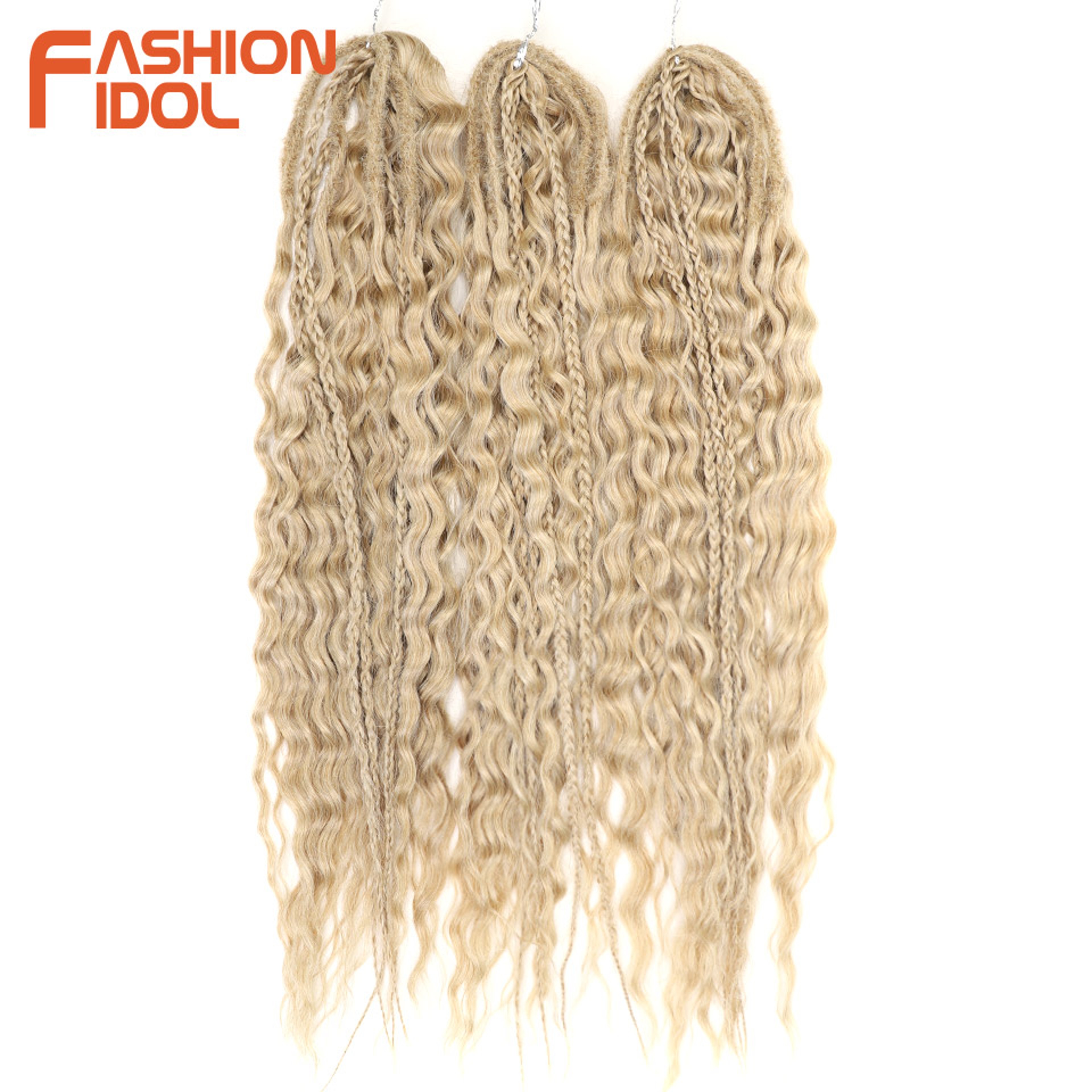 Ariel Hair Water Wave Crochet Braids, Synthetic Twist Curly Hair Ombre Blonde Brown Deep Wave Braiding Hair Extensions – view 69