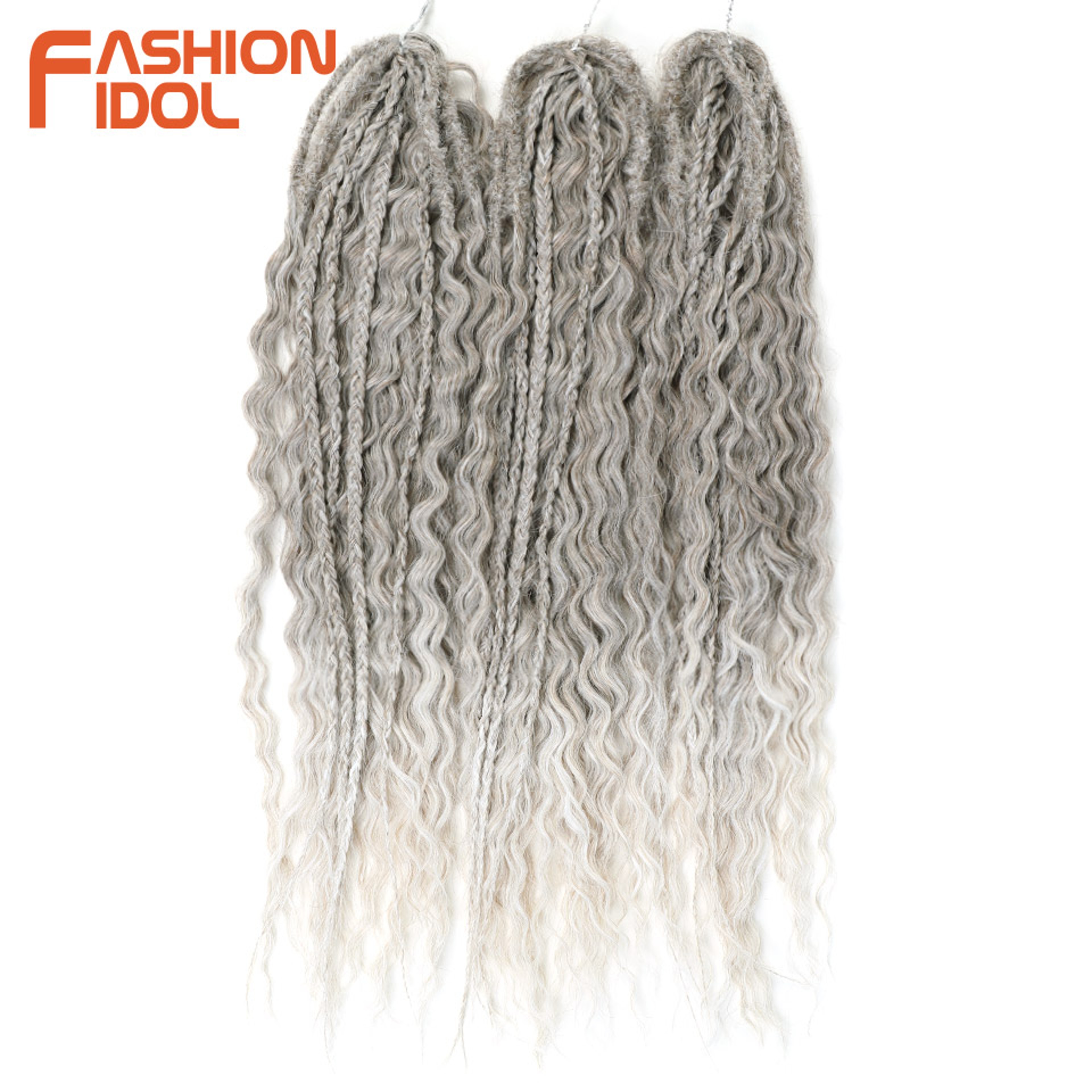 Ariel Hair Water Wave Crochet Braids, Synthetic Twist Curly Hair Ombre Blonde Brown Deep Wave Braiding Hair Extensions – view 74