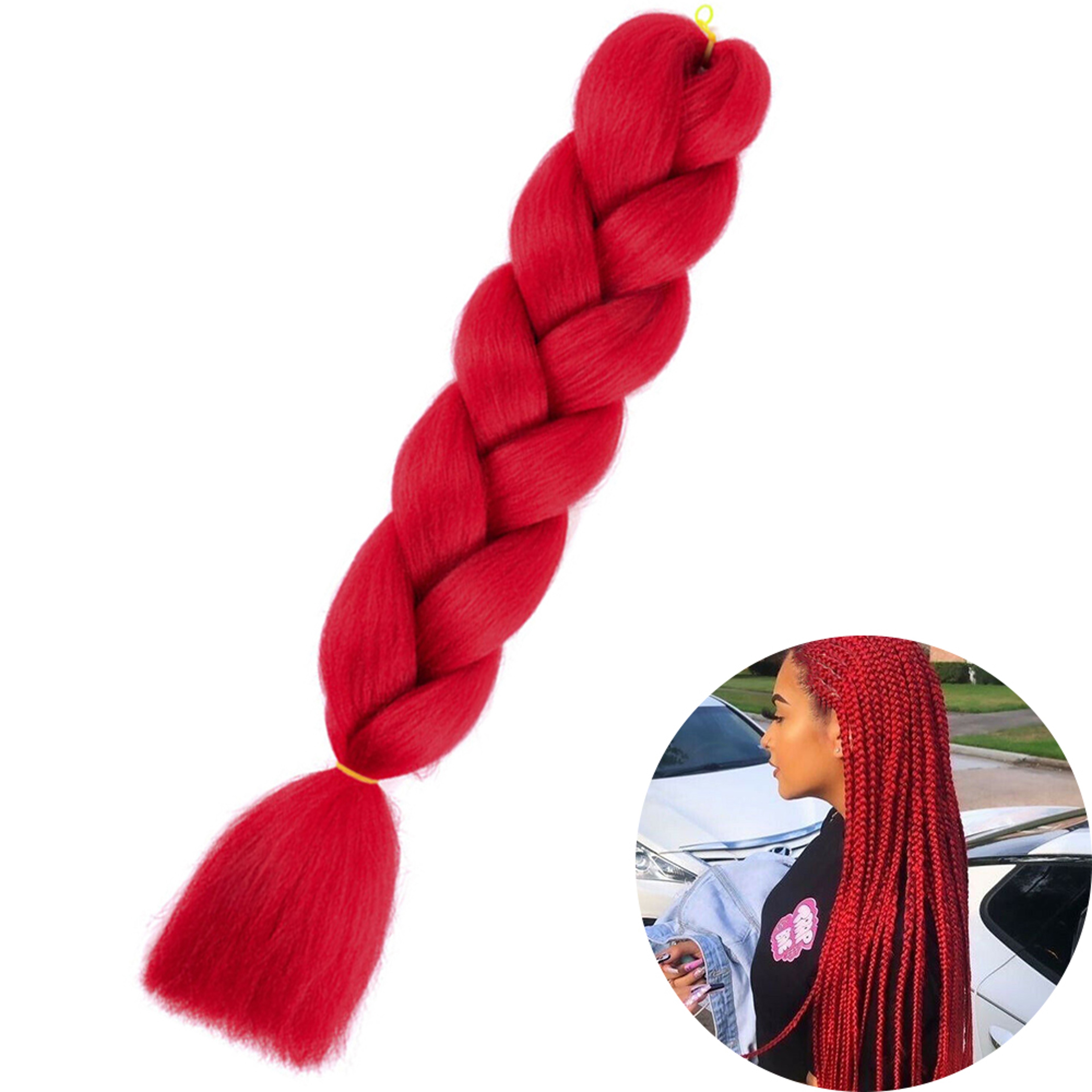 Jumbo Braid Hair Extensions, Ombre Kanekalon Synthetic Yaki Braids for Women, DIY Braiding Hair in Multiple Colors – view 8