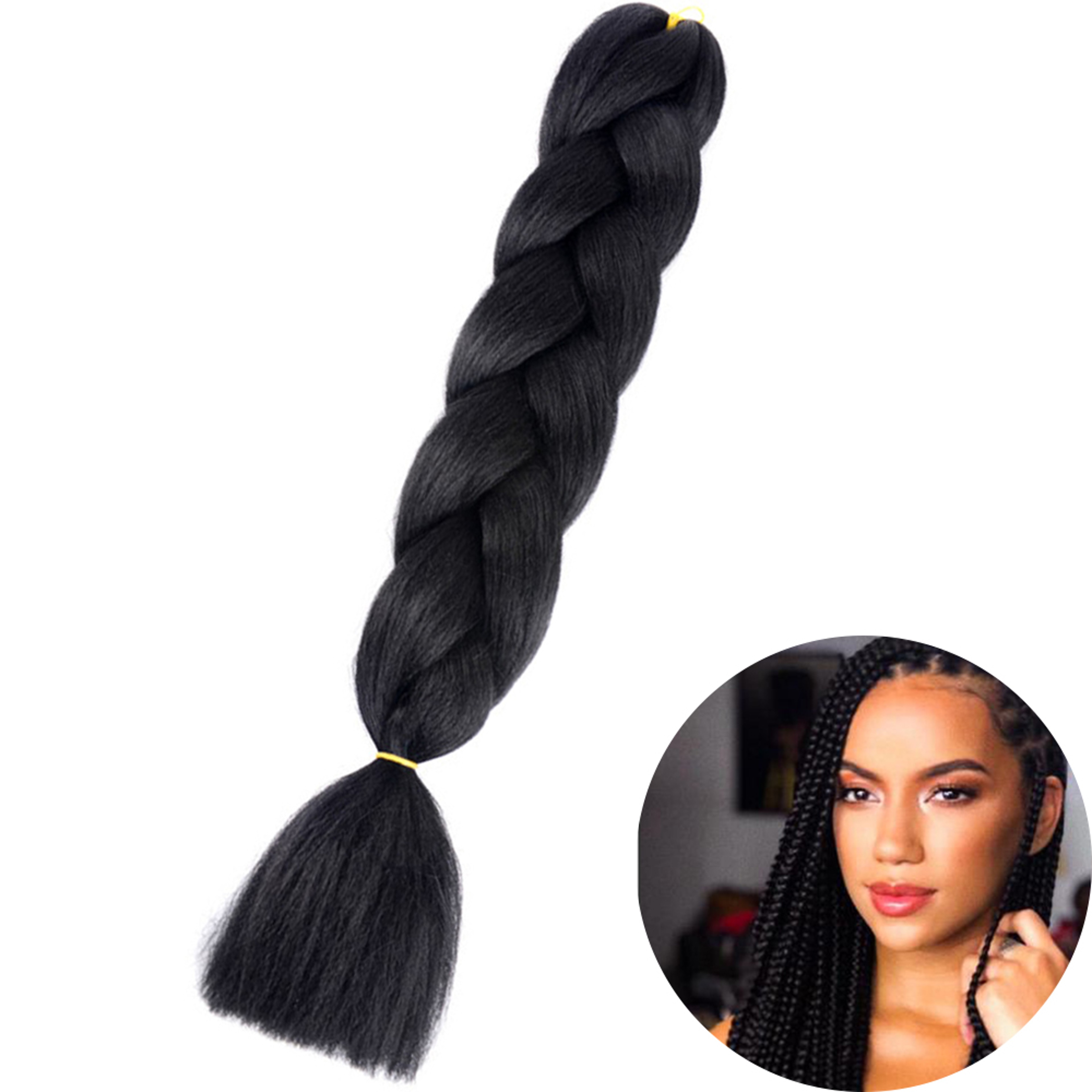 Jumbo Braid Hair Extensions, Ombre Kanekalon Synthetic Yaki Braids for Women, DIY Braiding Hair in Multiple Colors – view 13