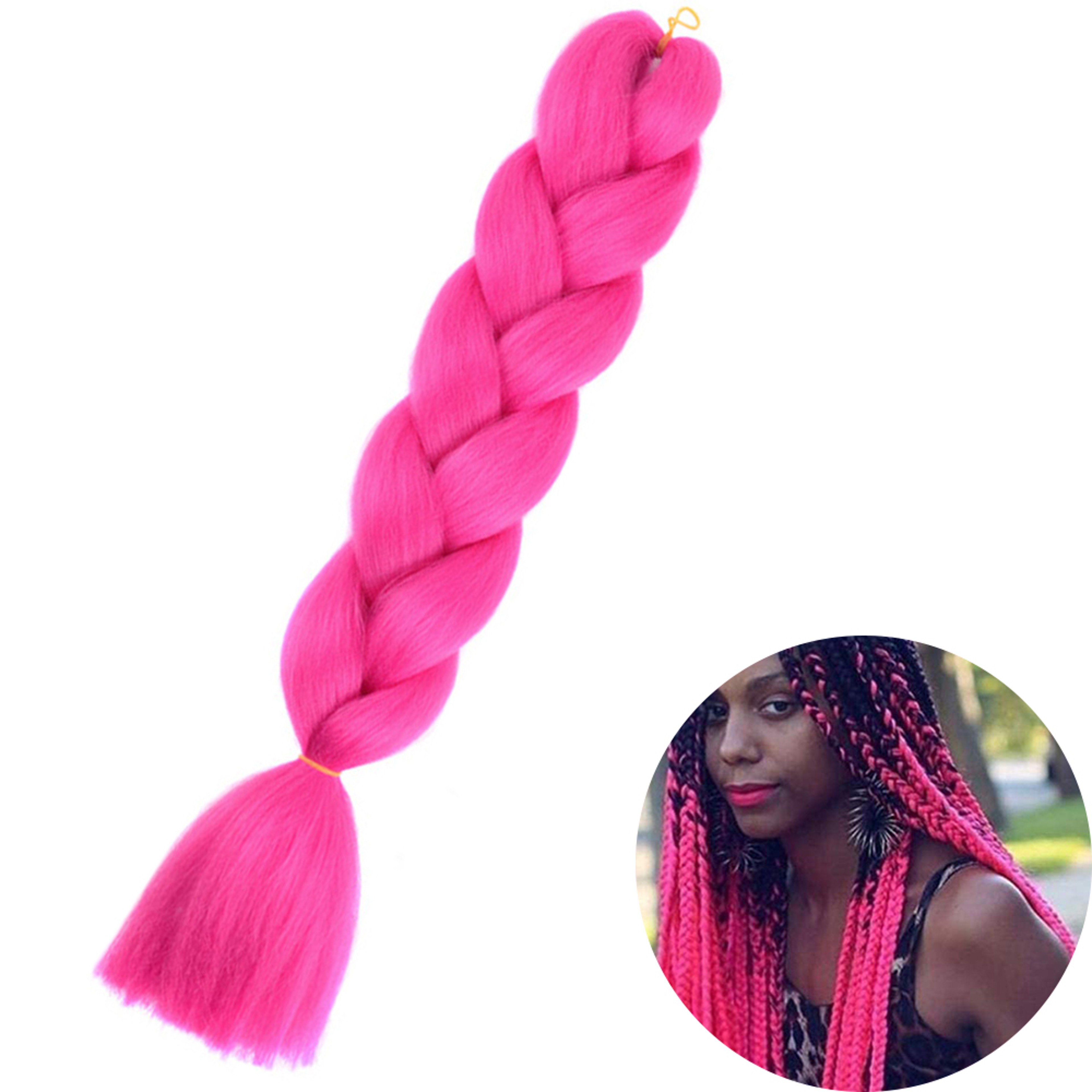 Jumbo Braid Hair Extensions, Ombre Kanekalon Synthetic Yaki Braids for Women, DIY Braiding Hair in Multiple Colors – view 17