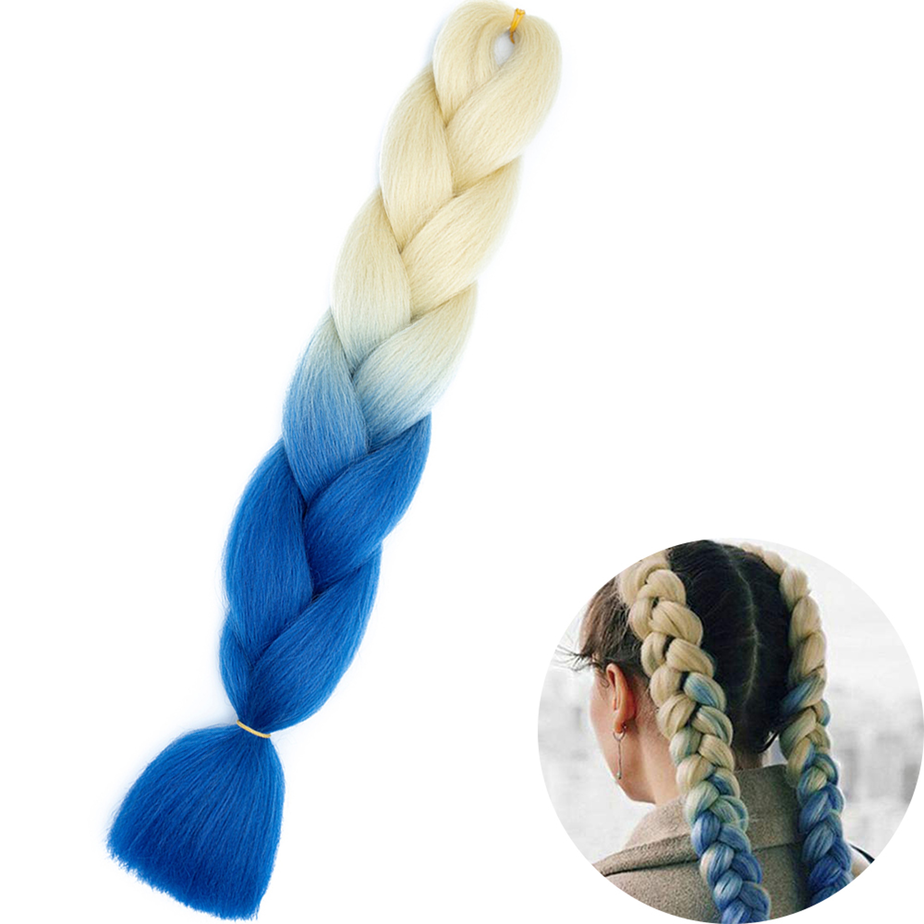 Jumbo Braid Hair Extensions, Ombre Kanekalon Synthetic Yaki Braids for Women, DIY Braiding Hair in Multiple Colors – view 34
