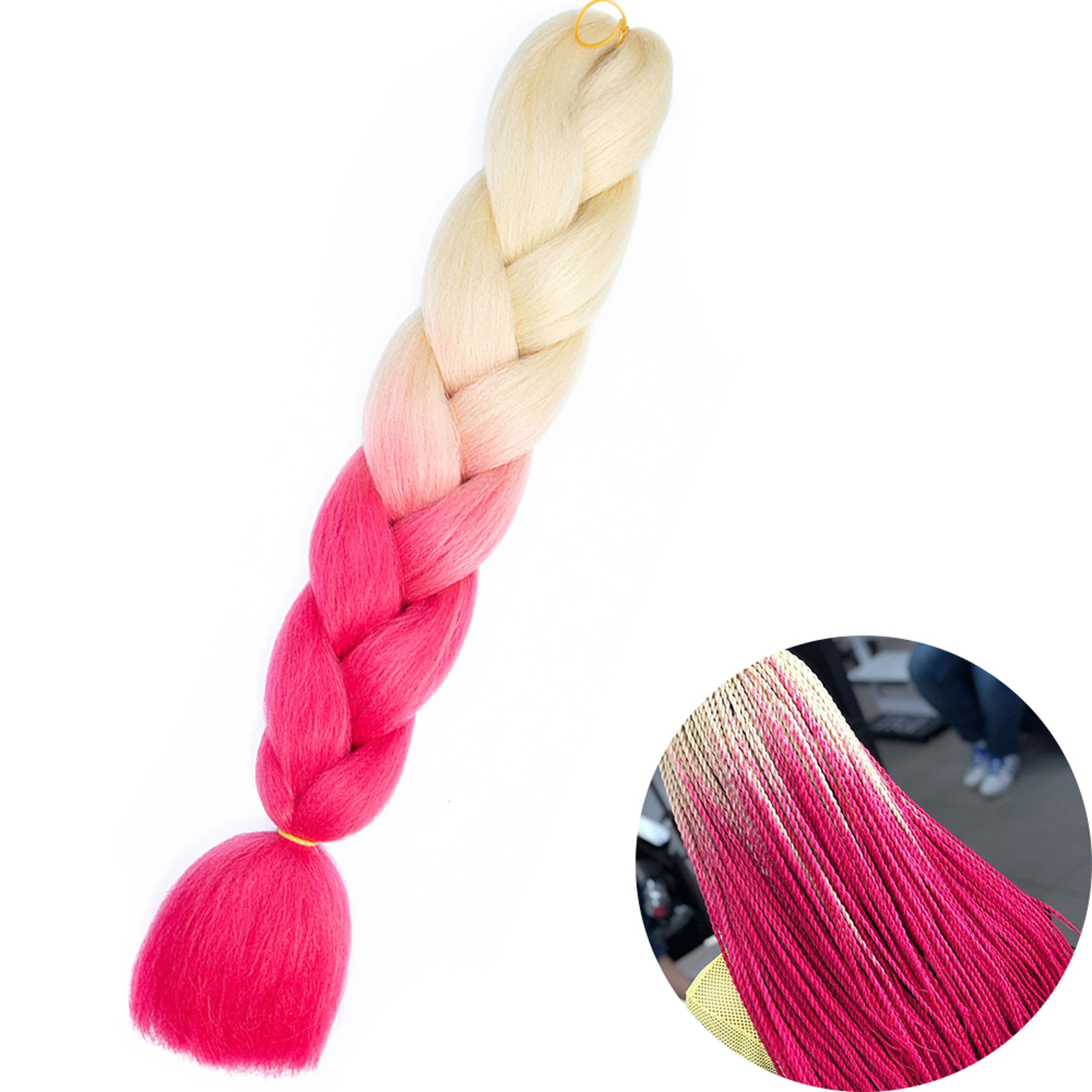 Jumbo Braid Hair Extensions, Ombre Kanekalon Synthetic Yaki Braids for Women, DIY Braiding Hair in Multiple Colors – view 37