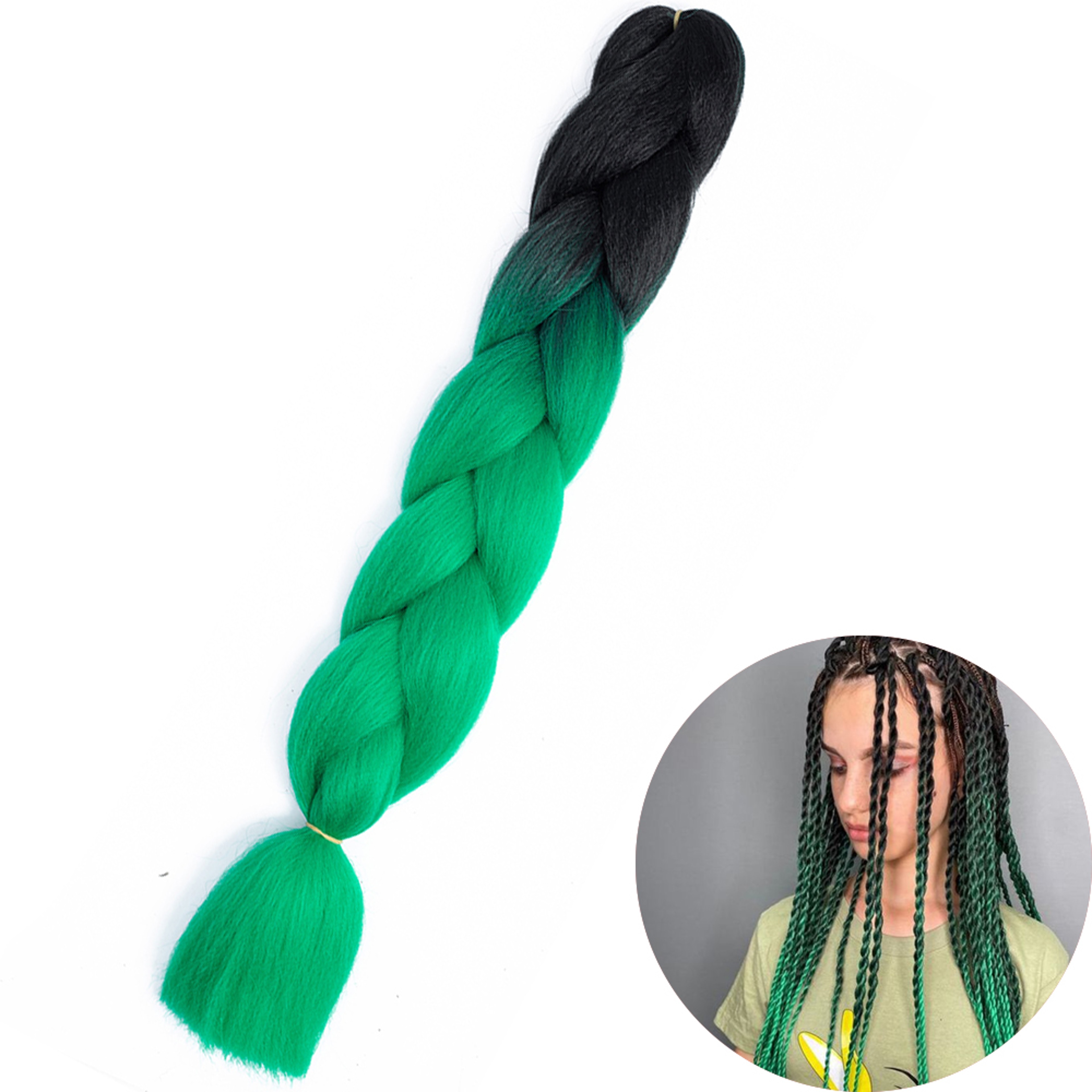 Jumbo Braid Hair Extensions, Ombre Kanekalon Synthetic Yaki Braids for Women, DIY Braiding Hair in Multiple Colors – view 52