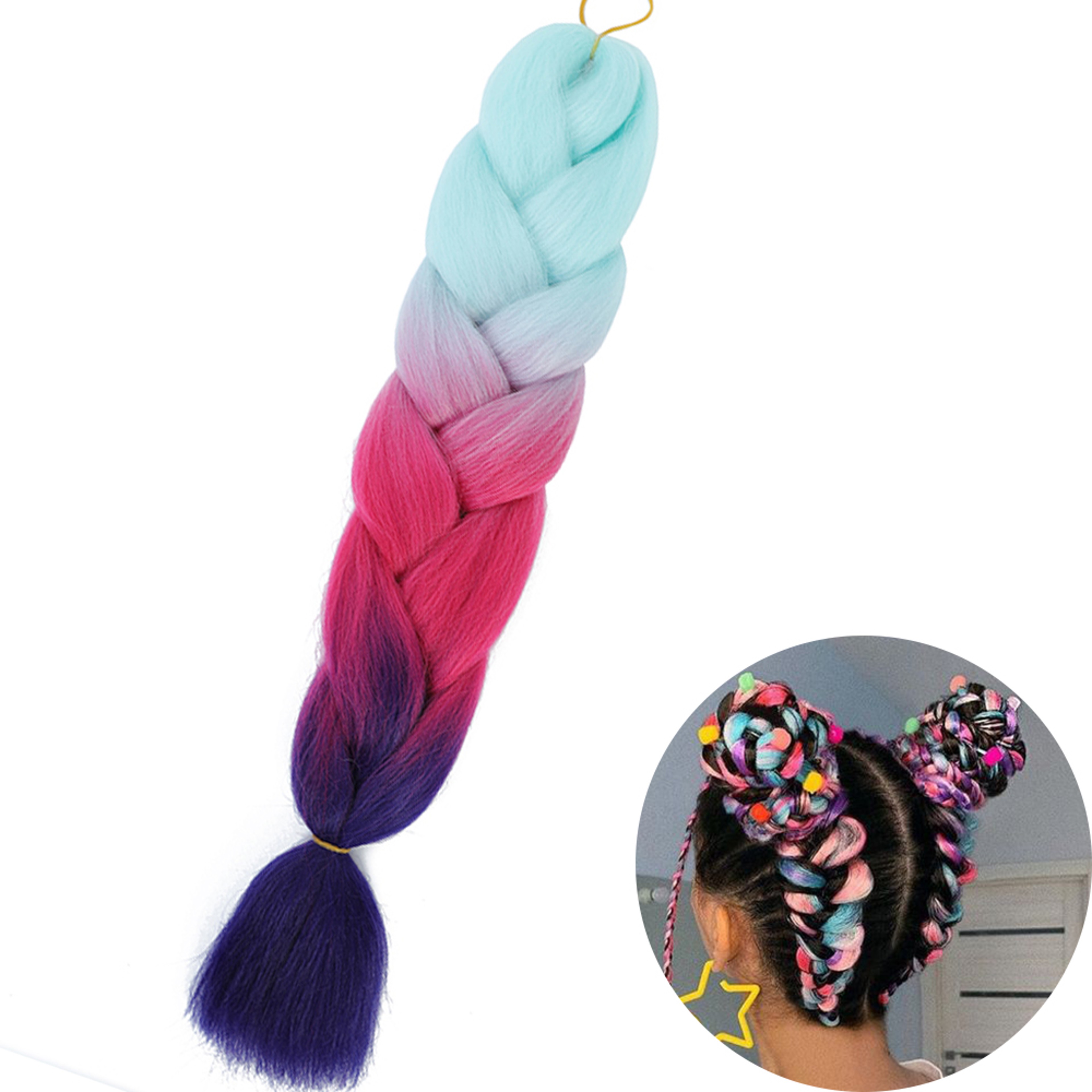 Jumbo Braid Hair Extensions, Ombre Kanekalon Synthetic Yaki Braids for Women, DIY Braiding Hair in Multiple Colors – view 72