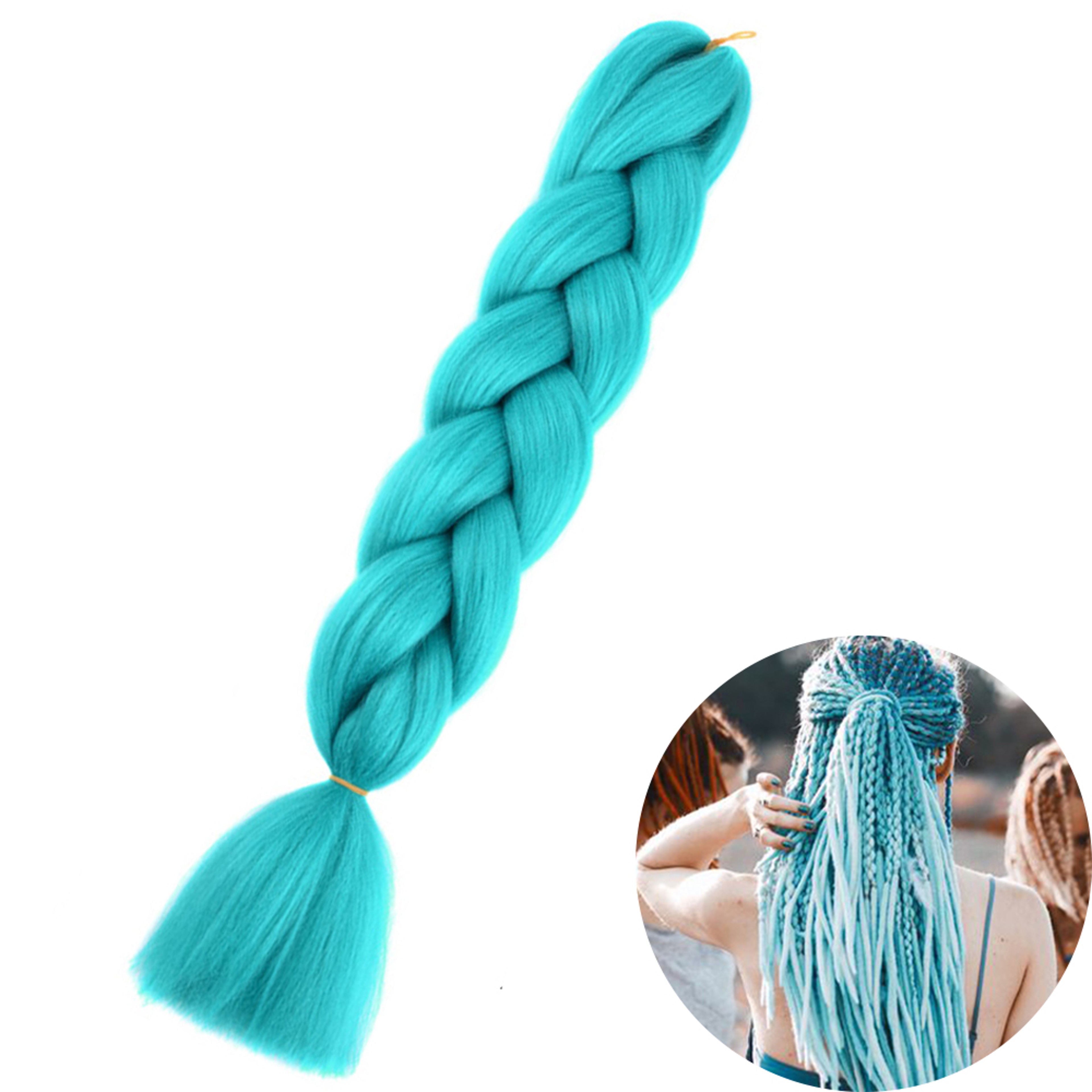 Jumbo Braid Hair Extensions, Ombre Kanekalon Synthetic Yaki Braids for Women, DIY Braiding Hair in Multiple Colors – view 98