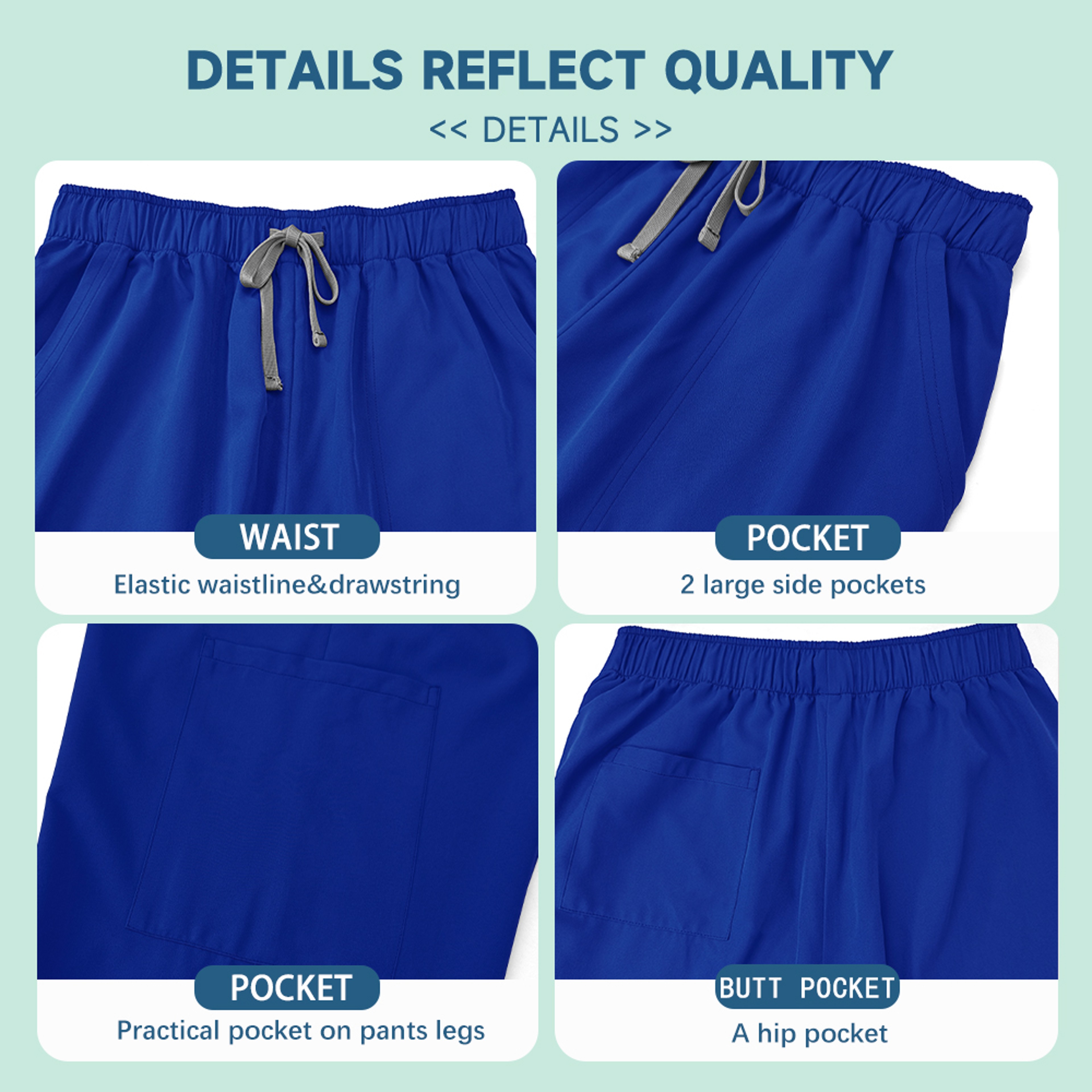 Unisex Nurse Scrubs Set Men Women Medical Uniforms Top Pants Doctor Dentist Lab Workwear Clinical Beauty Clothing – view 5
