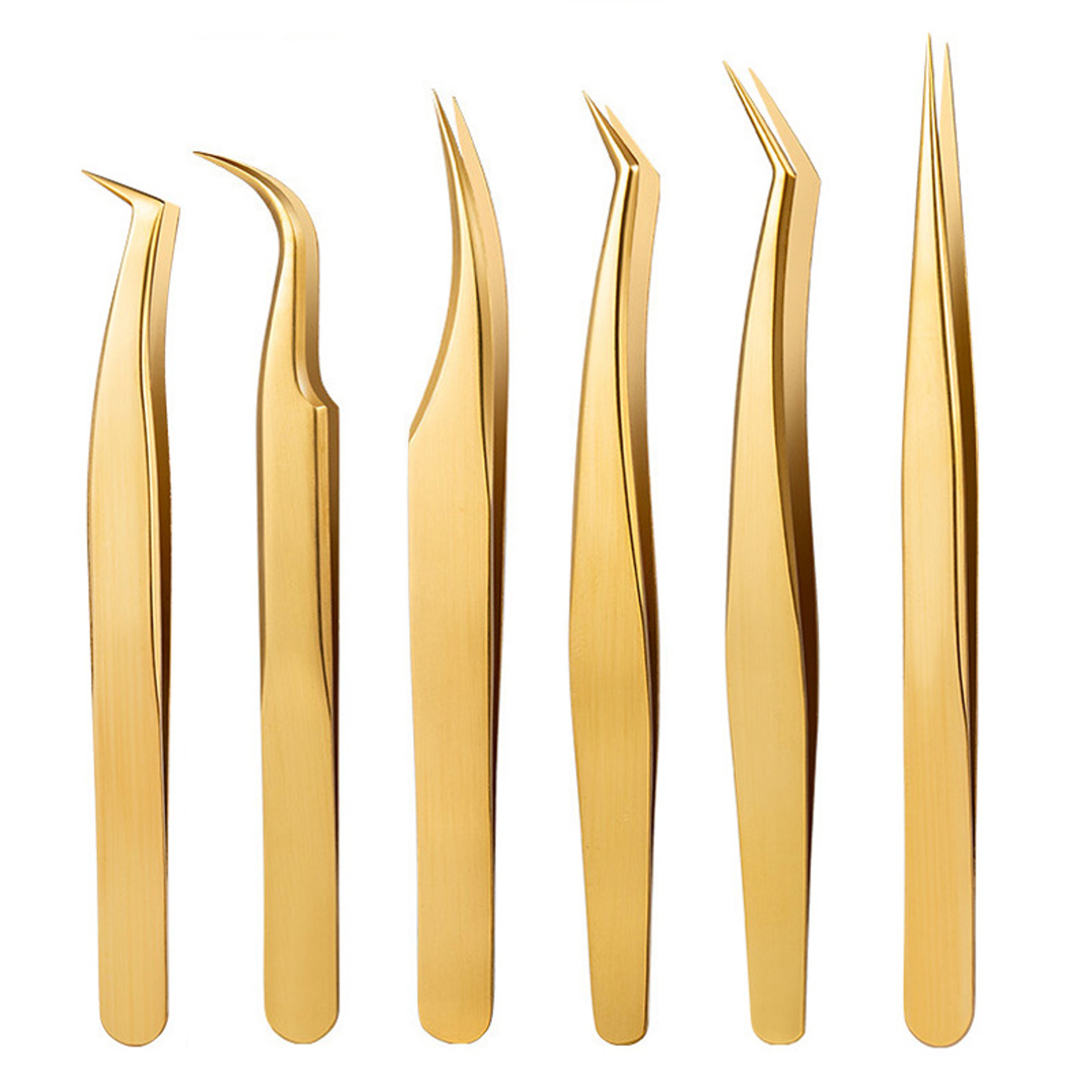 6PCS False Eyelash Tweezers Set for Fake Fan Lashes Extensions – Eyebrow Planting Clip, Eyelash Tongs, Makeup Nail Tools – view 12