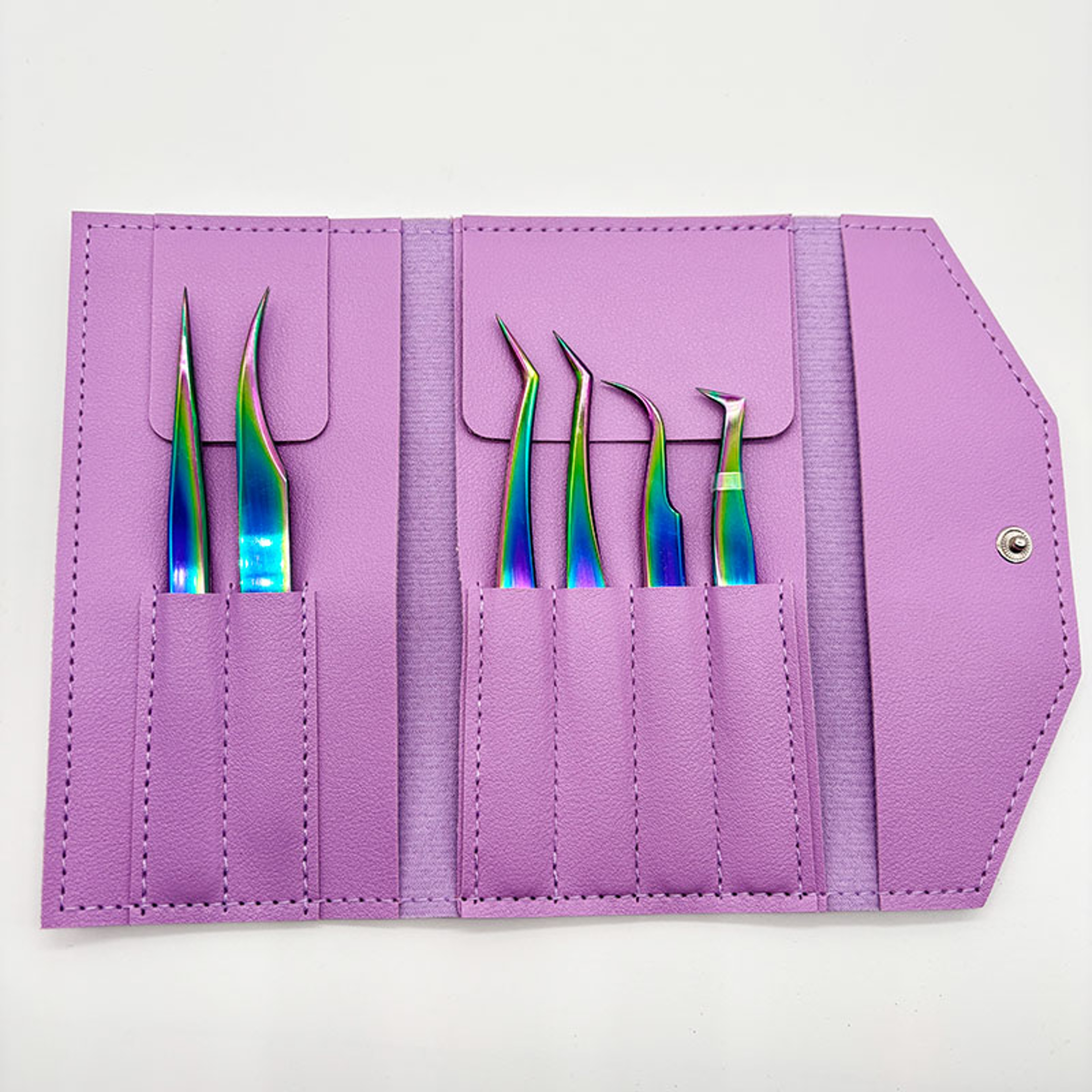 6PCS False Eyelash Tweezers Set for Fake Fan Lashes Extensions – Eyebrow Planting Clip, Eyelash Tongs, Makeup Nail Tools – view 15