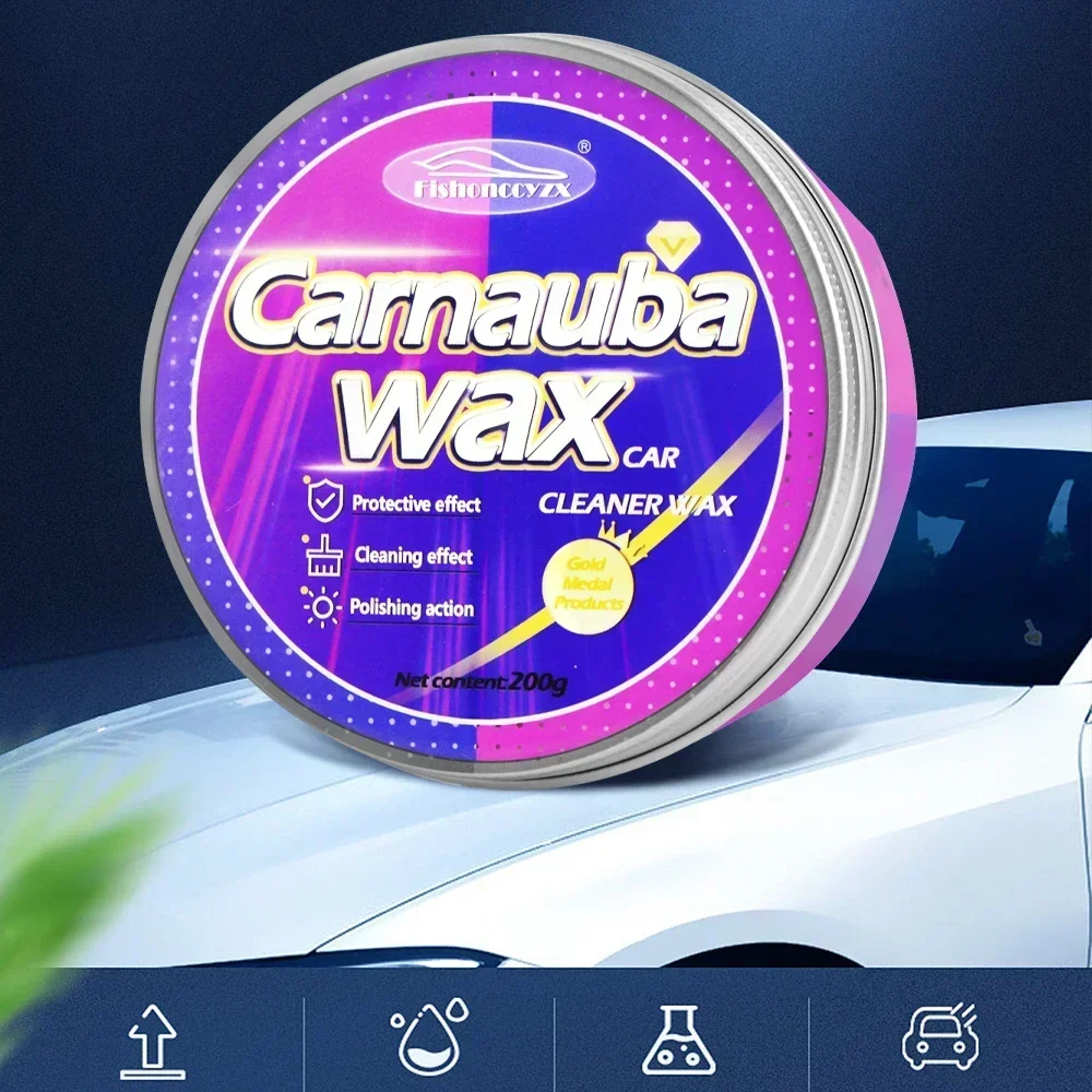 Premium Carnauba Car Wax Paste, Brazilian Polishing Wax for Auto Paint Care, High Gloss Shine Super Hydrophobic Coating – view 5