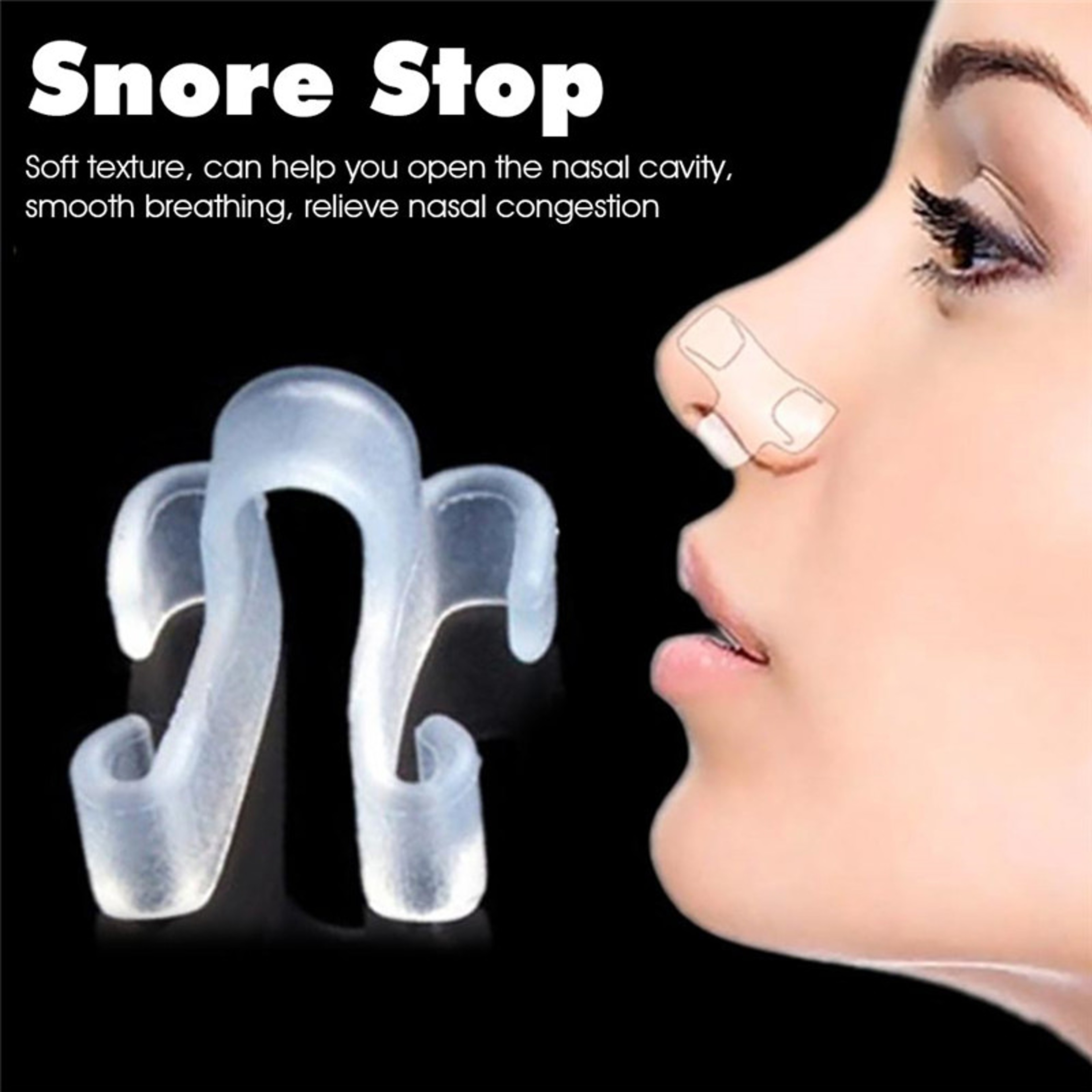 Anti Snoring Device Sleeping Aid Healthy Care Nose Clip | Snore Stop Breathe Clip for Sleep Apnea Relief & Quiet Night – view 1