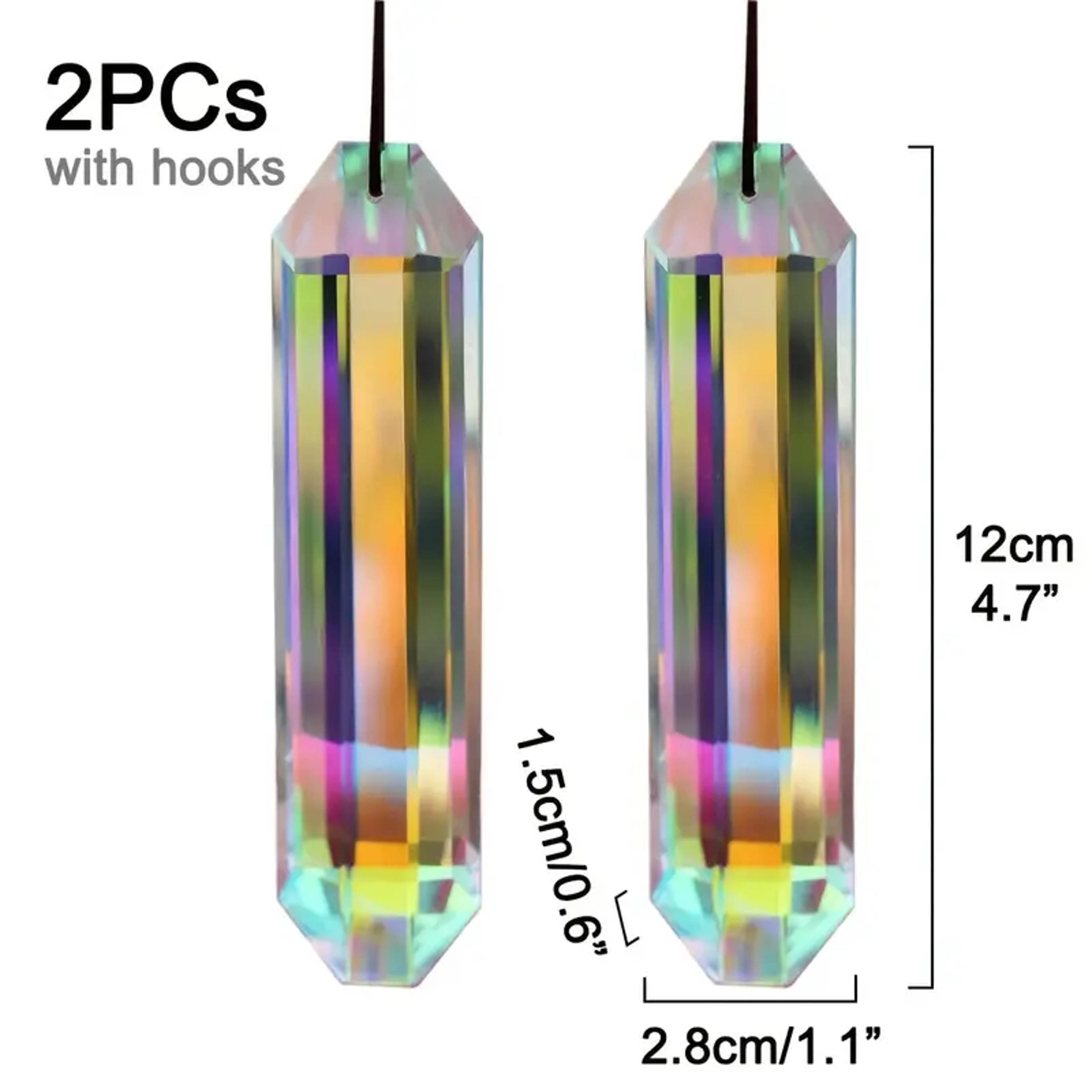 2 Pcs Crystal Rainbow Sun Catcher Prisms Stunning Window & Garden Decor – view 2