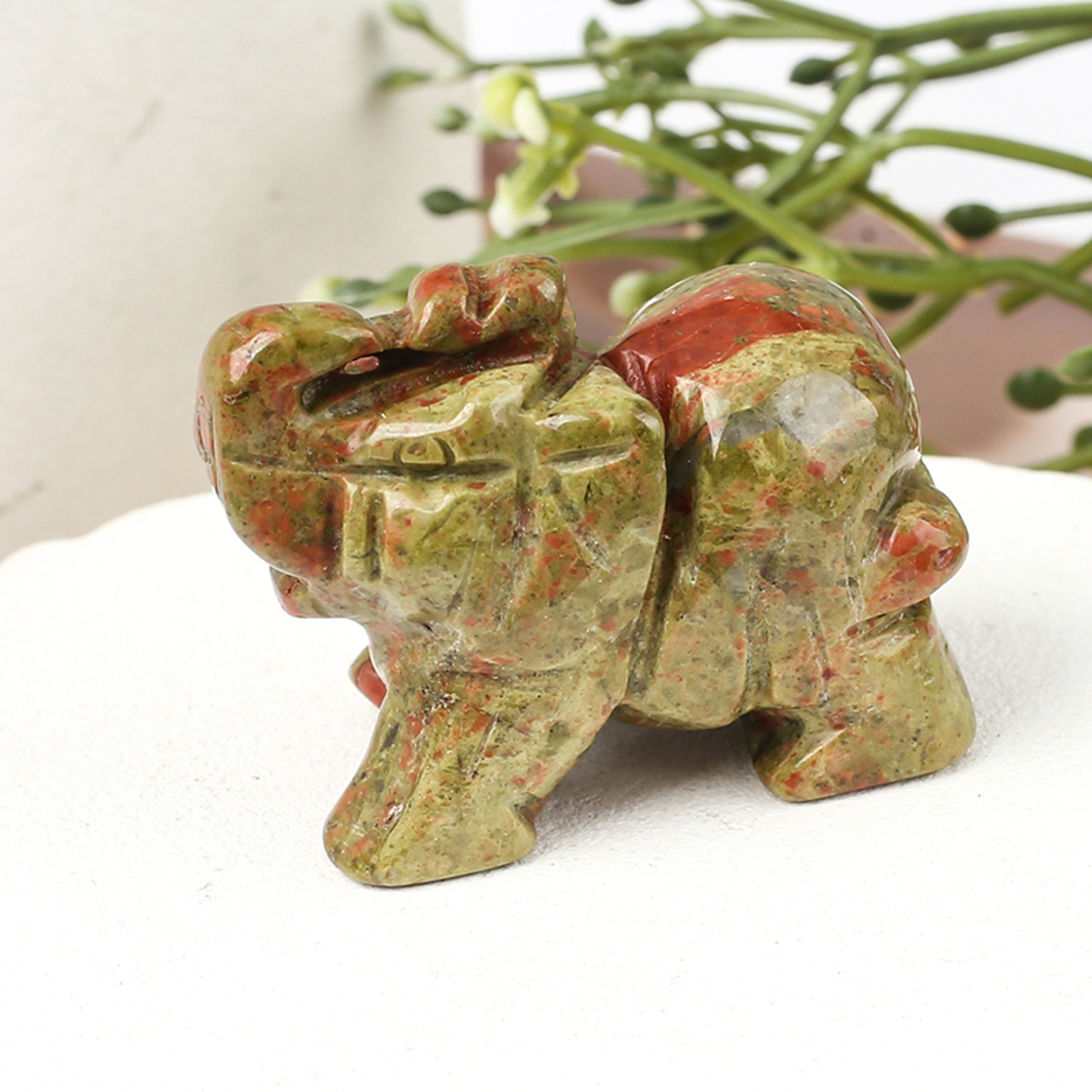 Hand Carved Gemstone Elephant Figurine – Natural Stone Amethyst Mini Animal Statue for Crystal Craft, Chakra Meditation – view 13