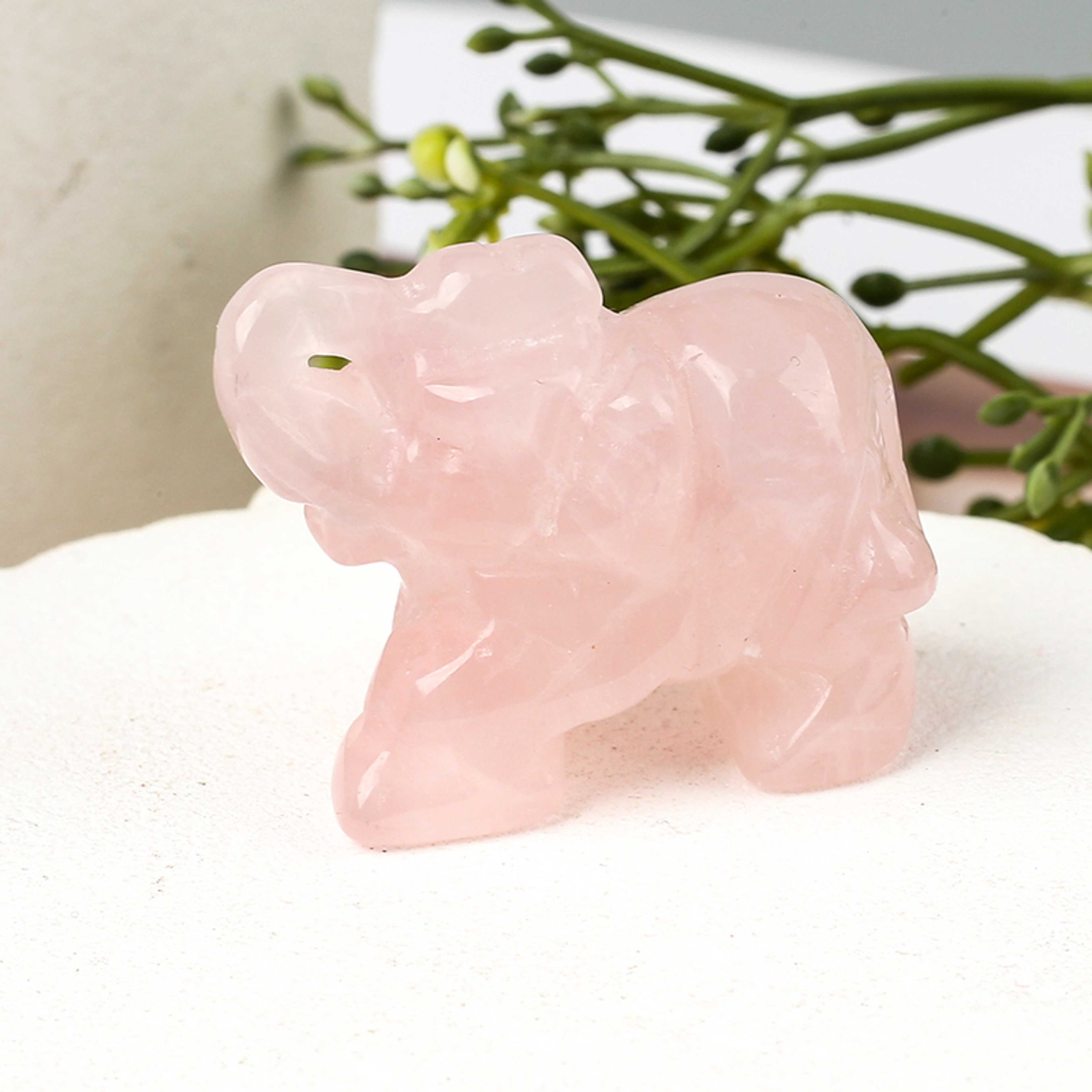 Hand Carved Gemstone Elephant Figurine – Natural Stone Amethyst Mini Animal Statue for Crystal Craft, Chakra Meditation – view 16