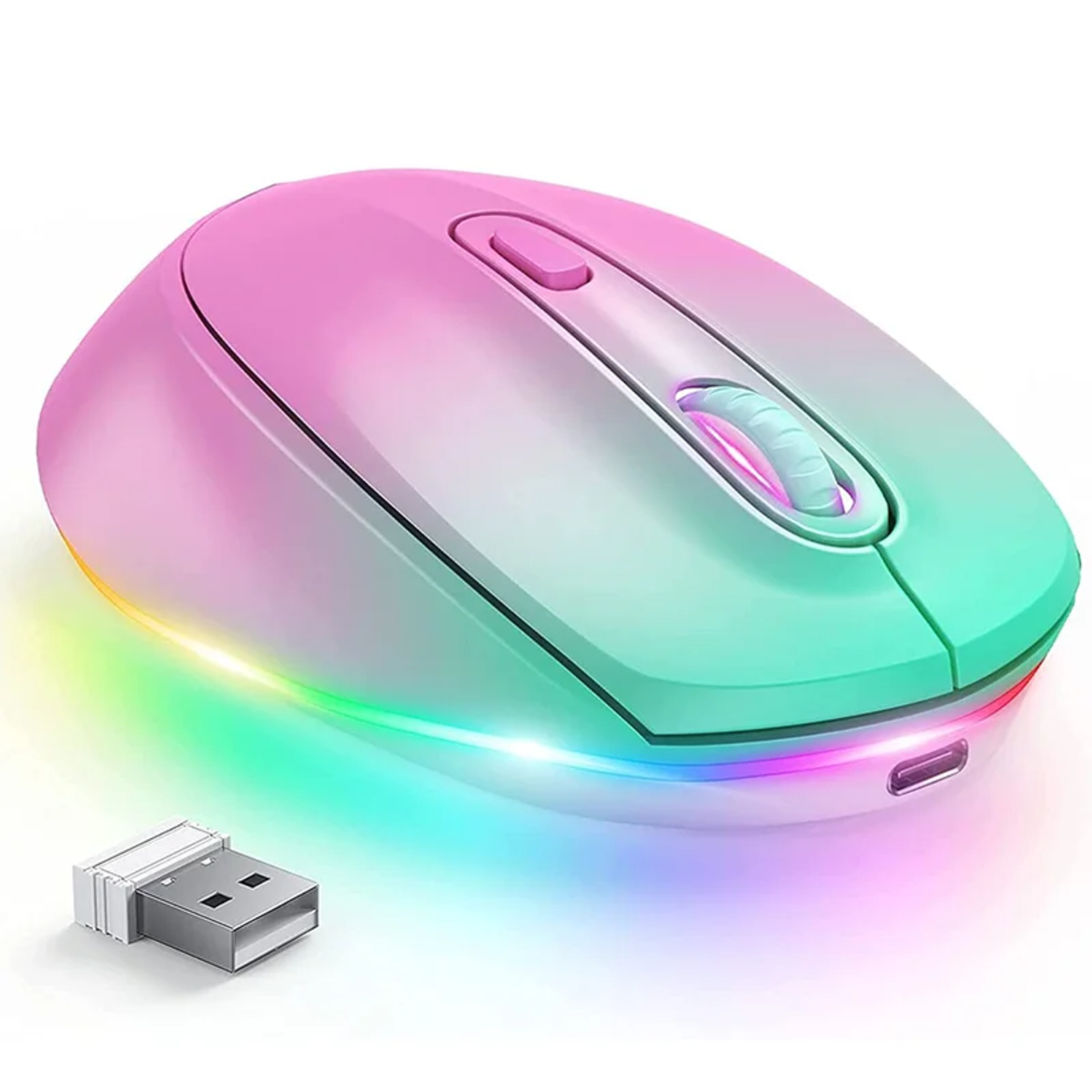 Rechargeable RGB Wireless Gaming Mouse, Quiet Click, Portable Ergonomic LED Mouse for Laptop, Office, Home Use – view 10