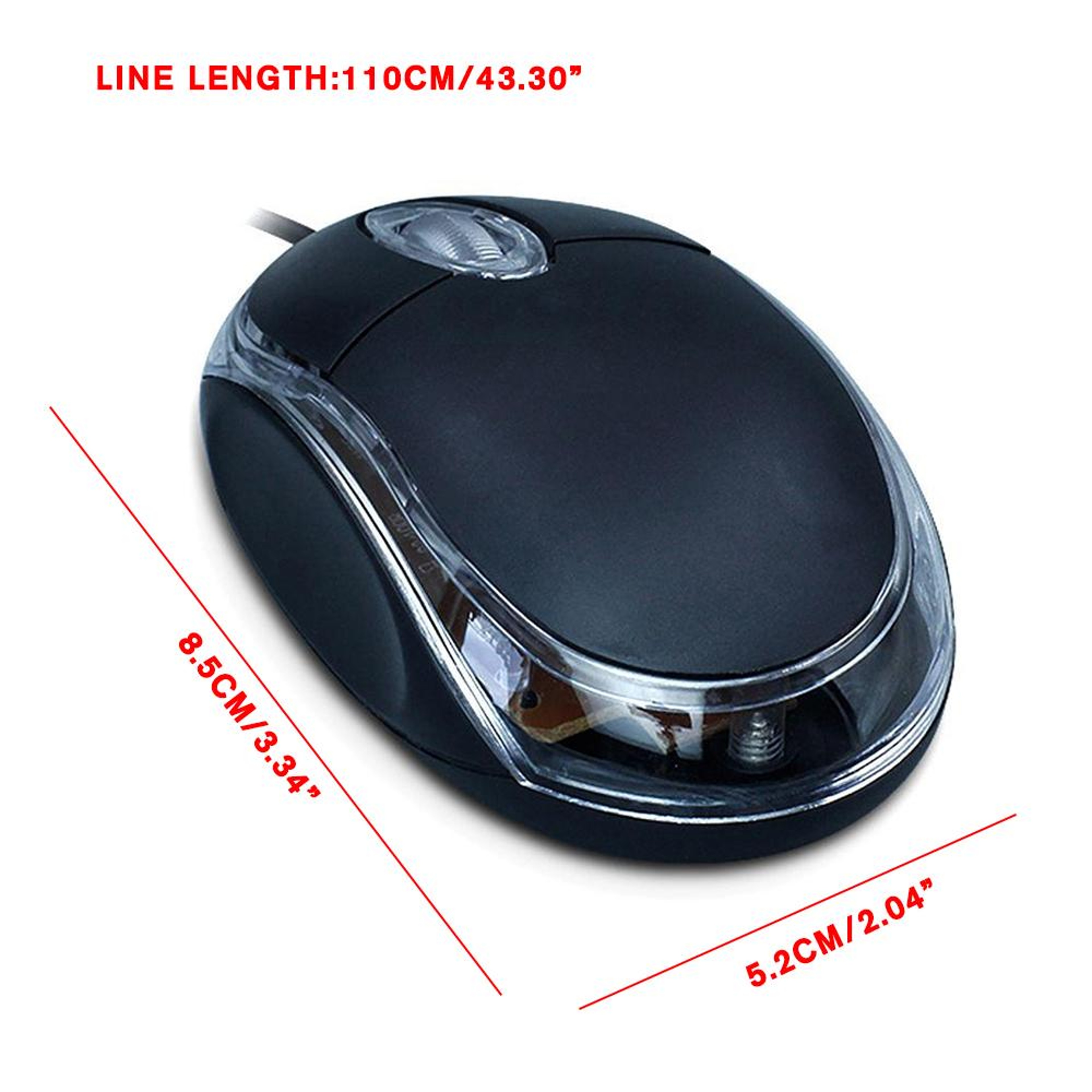 USB Optical Wired Mouse 1000 DPI, 3-Button Mouse for Laptop, Desktop Computer, Home Office Work or Study – view 6