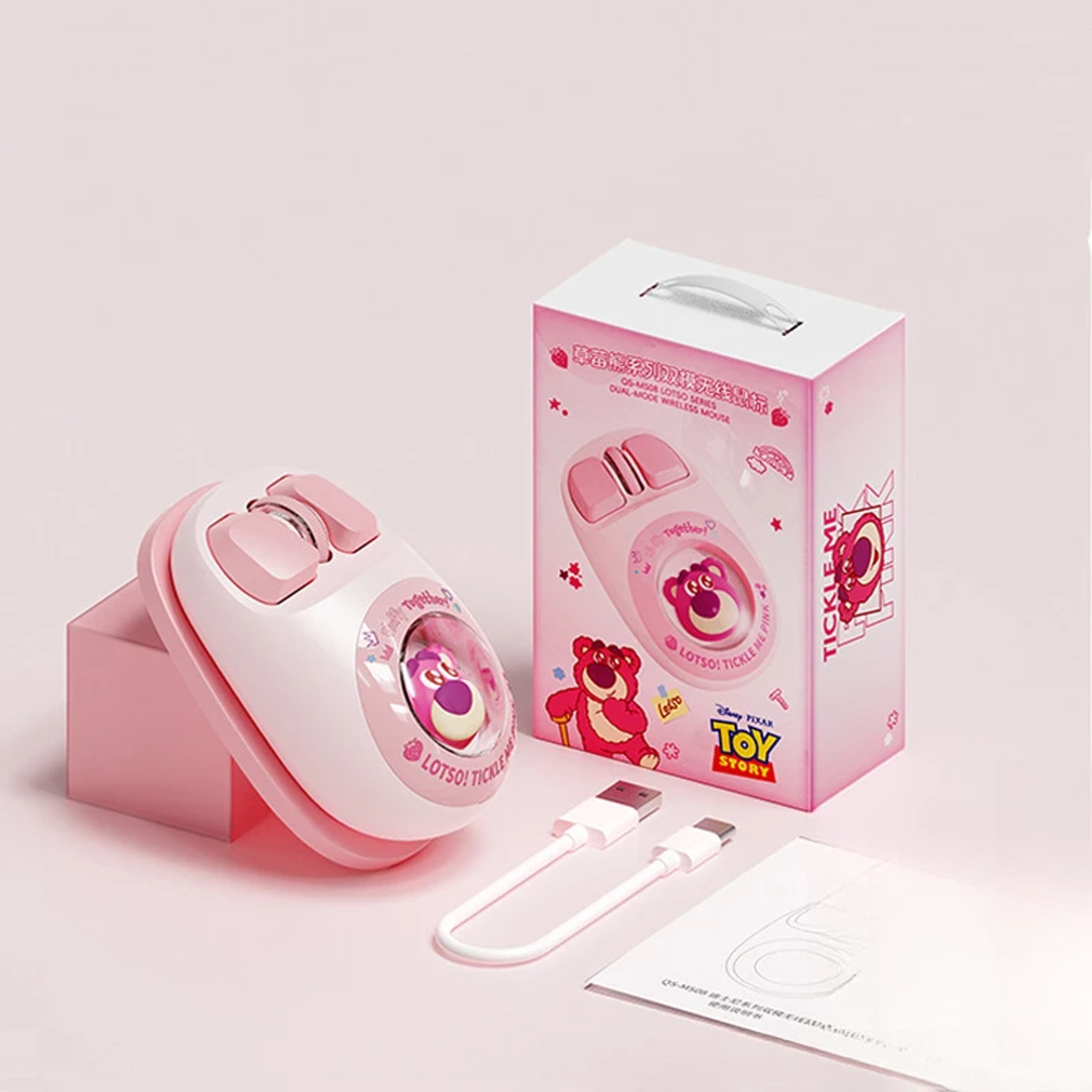 Cute Stitch Wireless Bluetooth Mouse, Strawberry Bear Silent Mouse, Ergonomic Cartoon Mouse for Laptop and Desktop – view 7