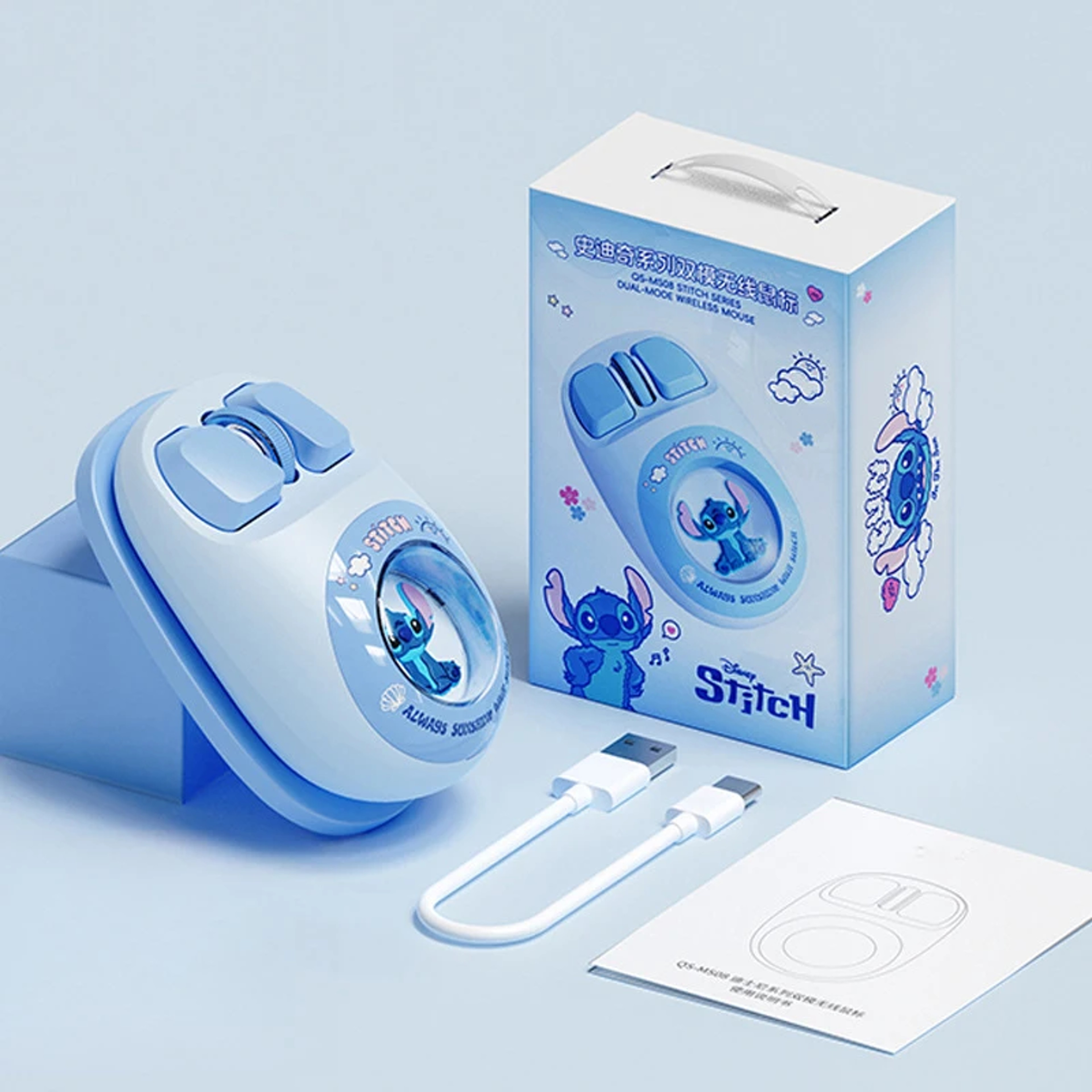 Cute Stitch Wireless Bluetooth Mouse, Strawberry Bear Silent Mouse, Ergonomic Cartoon Mouse for Laptop and Desktop – view 8