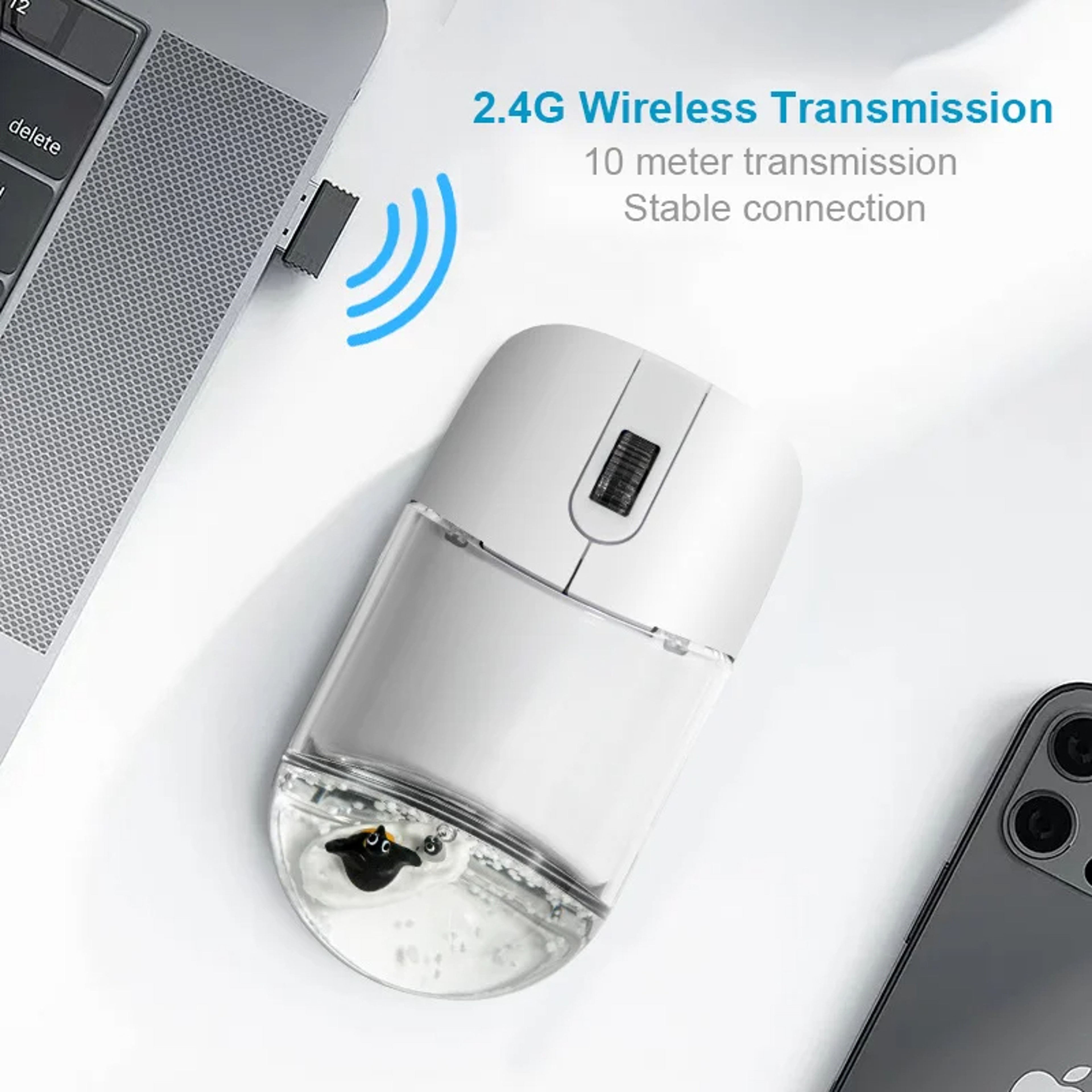 Creative Ocean Doll Wireless Mouse, New Cute Floating Aquarium Animal, 2.4G Bluetooth Mice for Laptop and PCc – view 3