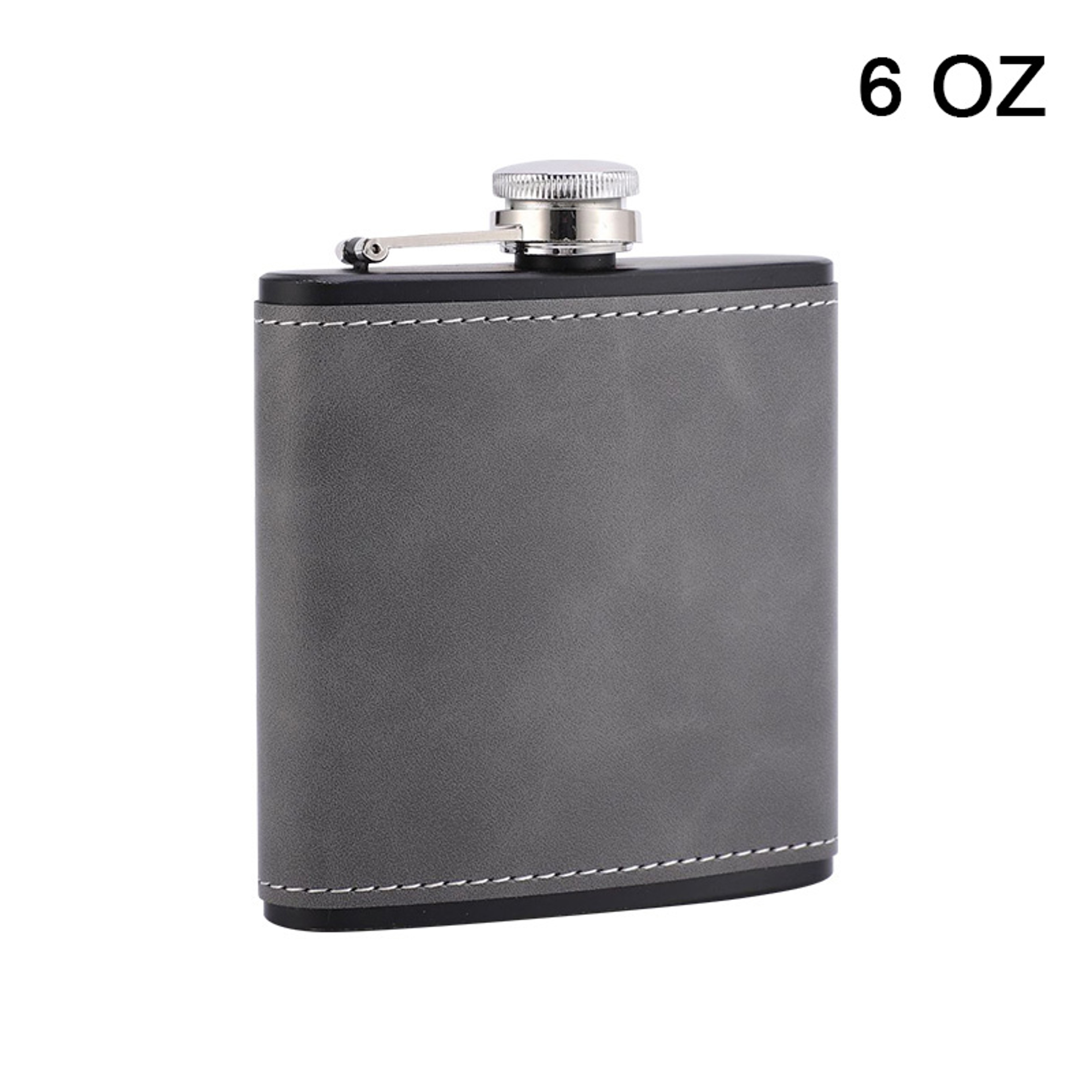 Portable Hip Flask with Brown Leather Cover Stainless Steel Flask for Alcohol & Whiskey Ideal Man Gift – view 10