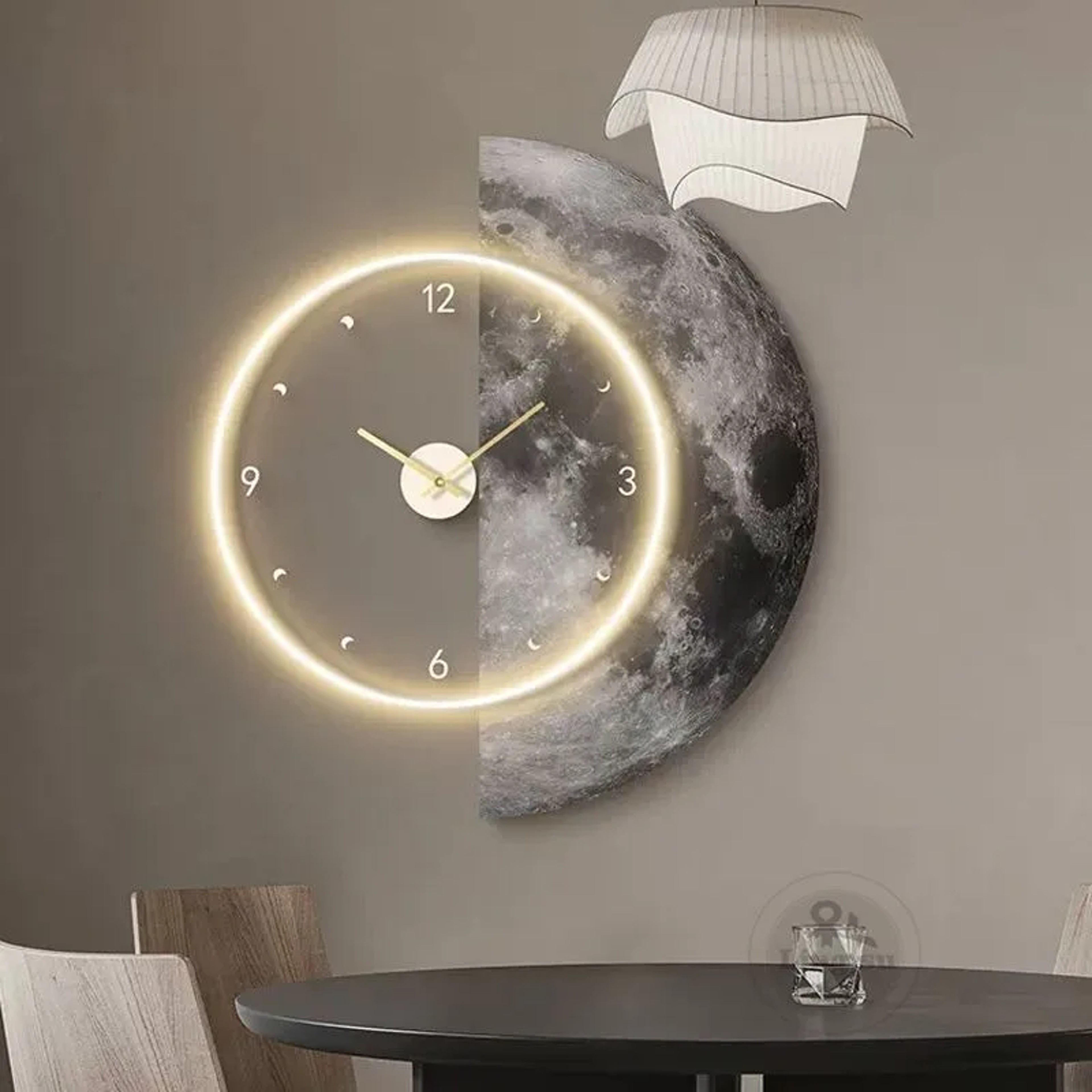Aesthetic LED Luxury Modern Wall Clocks, Elegant Stylish Clock for Bedrooms, Living Room Decor Accessories – view 3
