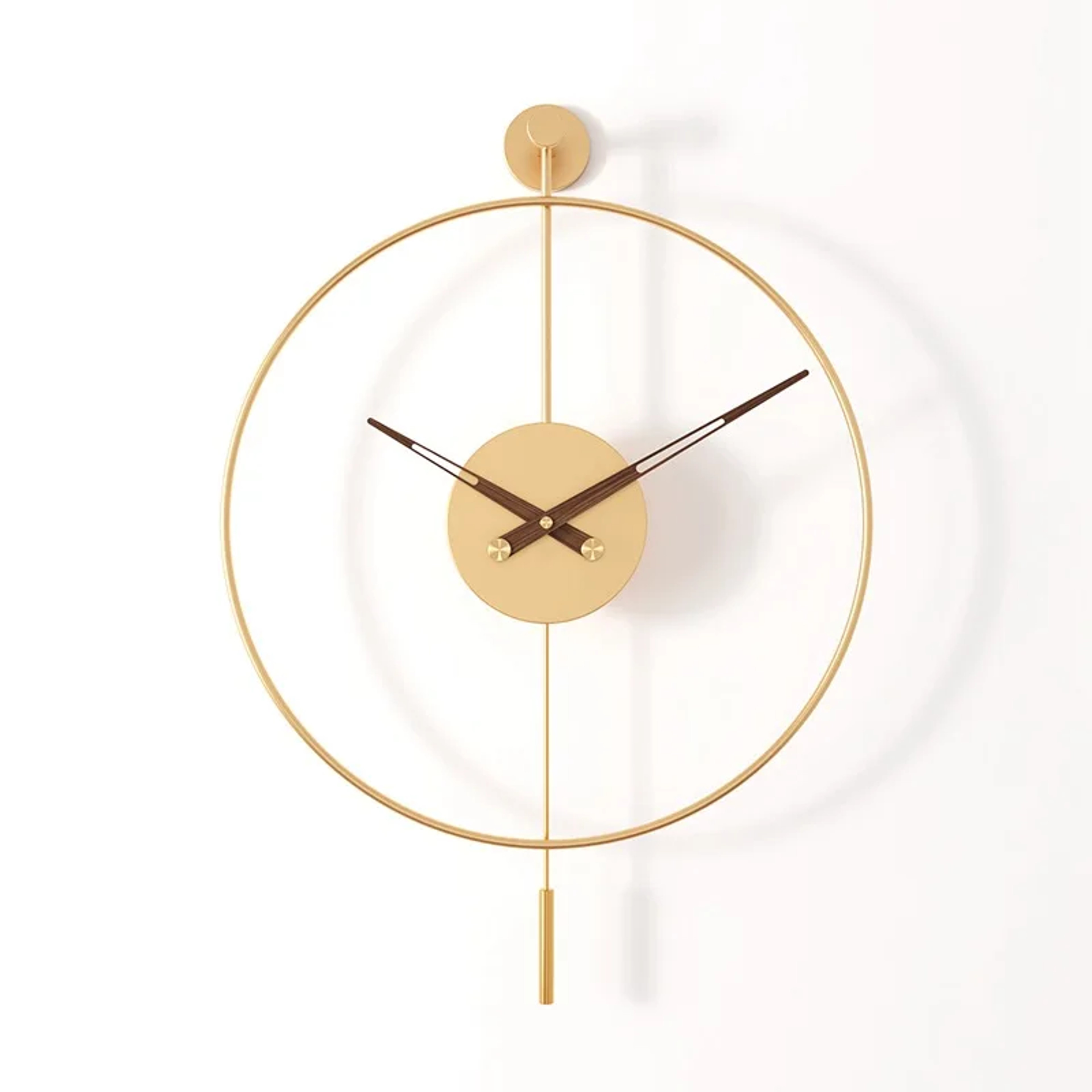 Silent Modern Minimalist Wall Clock with Swing Pendulum, Metal Decorative Art Clock for Bedroom, Office, Living Room – view 8