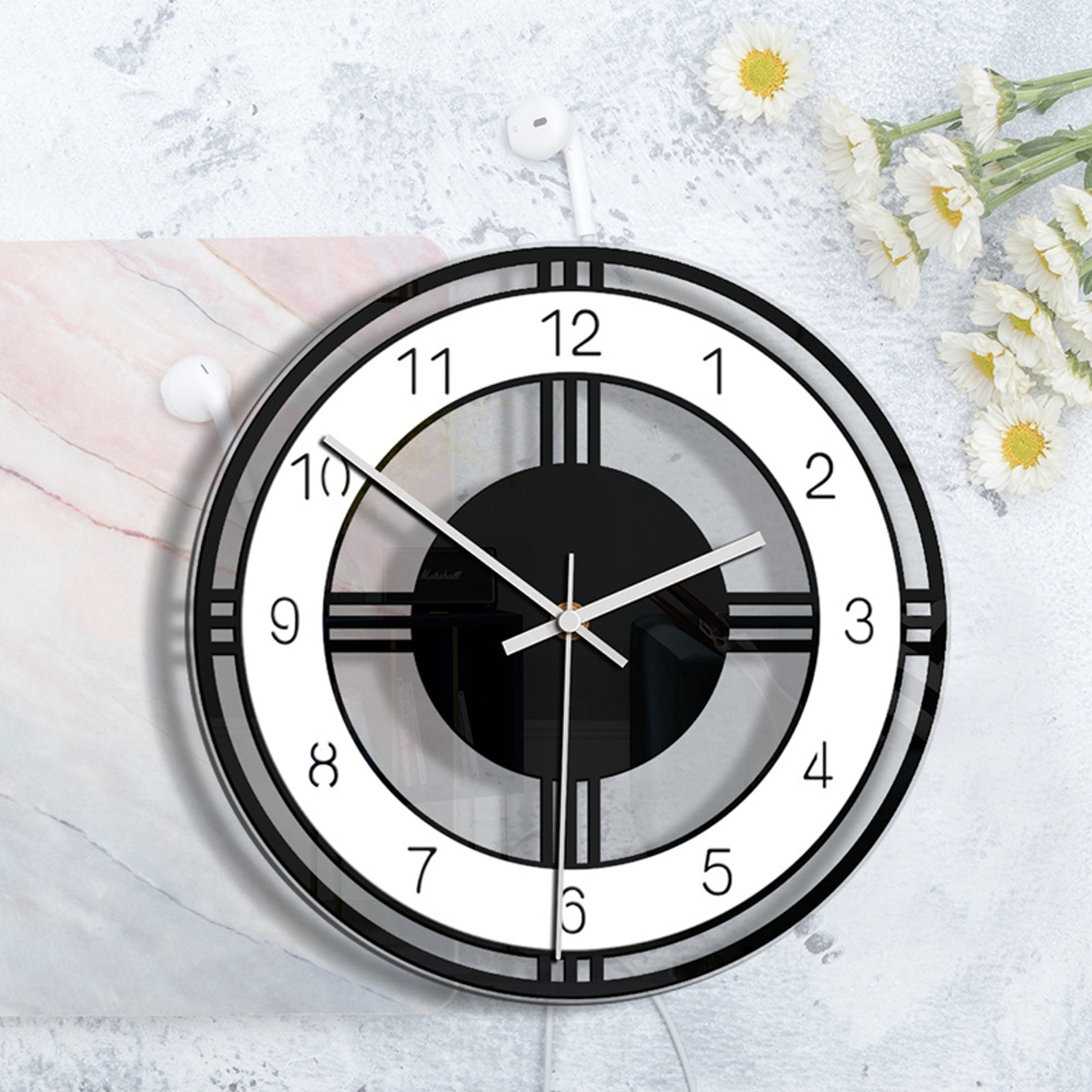 Modern Acrylic Silent Wall Clock Large Quartz Hanging, Battery Operated for Home Decor, Kitchen and Living Room Watch – view 6
