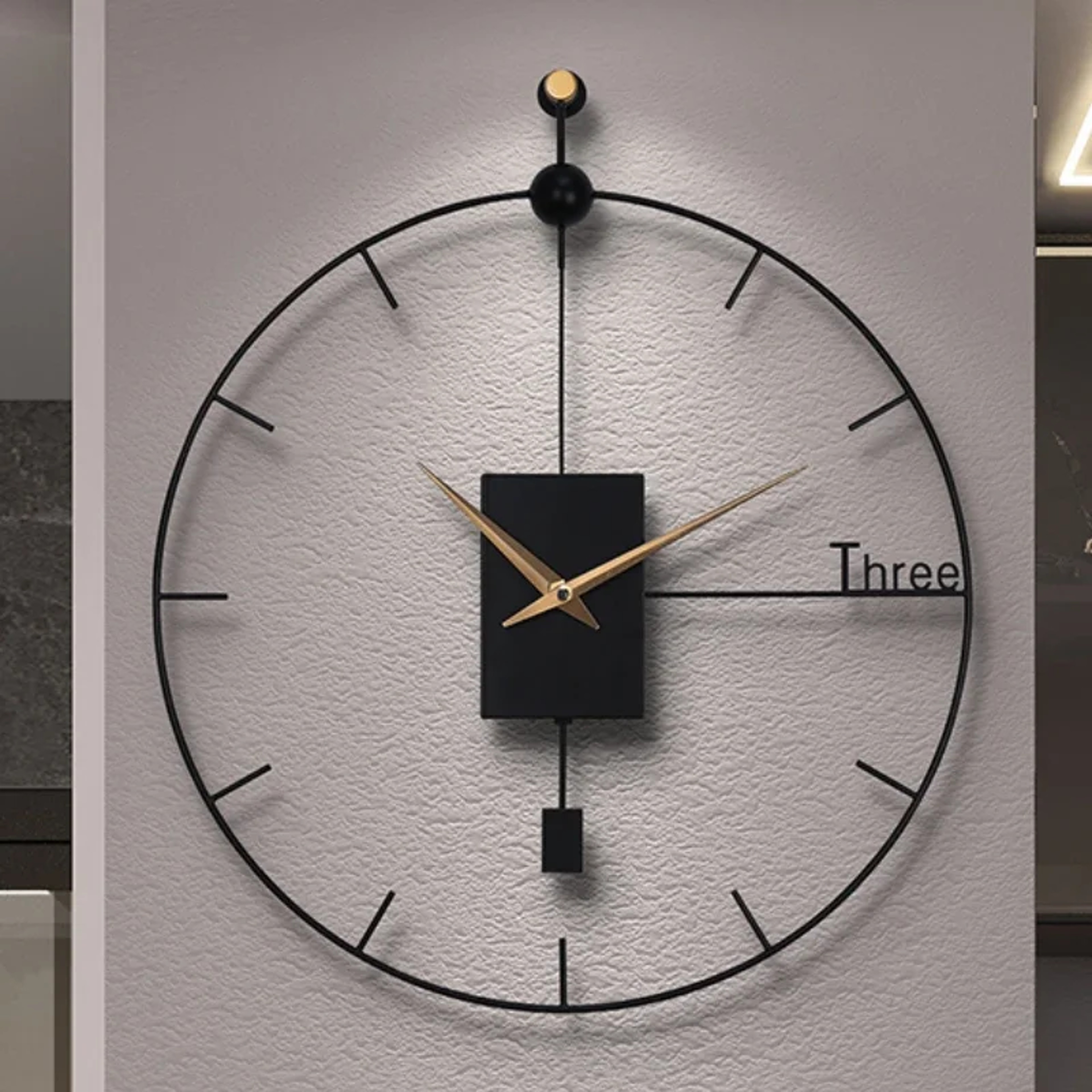 Modern Stylish Wall Clock Luxury Design, Large Swingable Pendulum Clock, Vintage Wall Decor for Living Room and Home – view 7