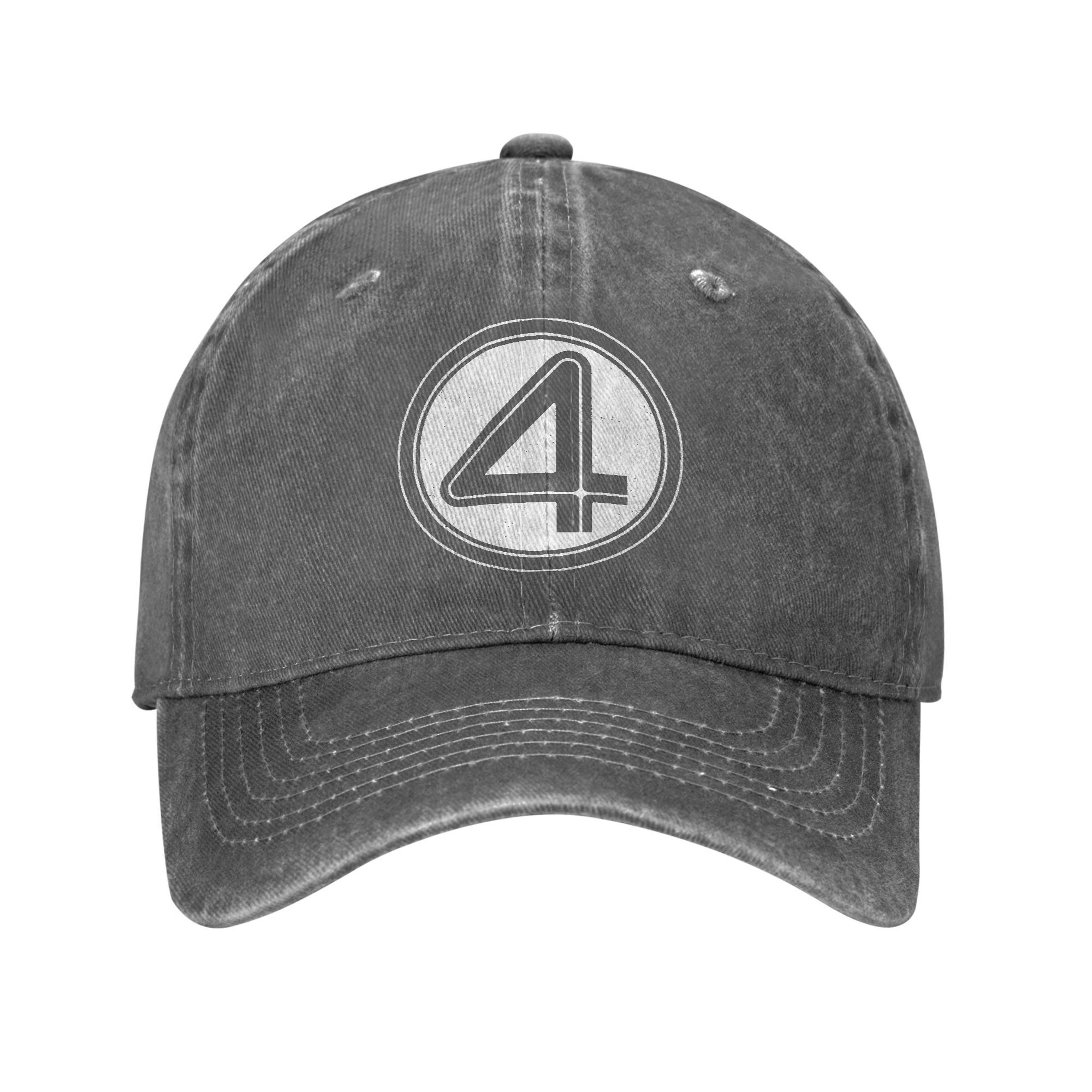 Vintage Fantastic Four 4 Symbol Baseball Cap, Unisex Distressed Denim Washed, Outdoor Adjustable Summer Headwear Hat Cap – view 8