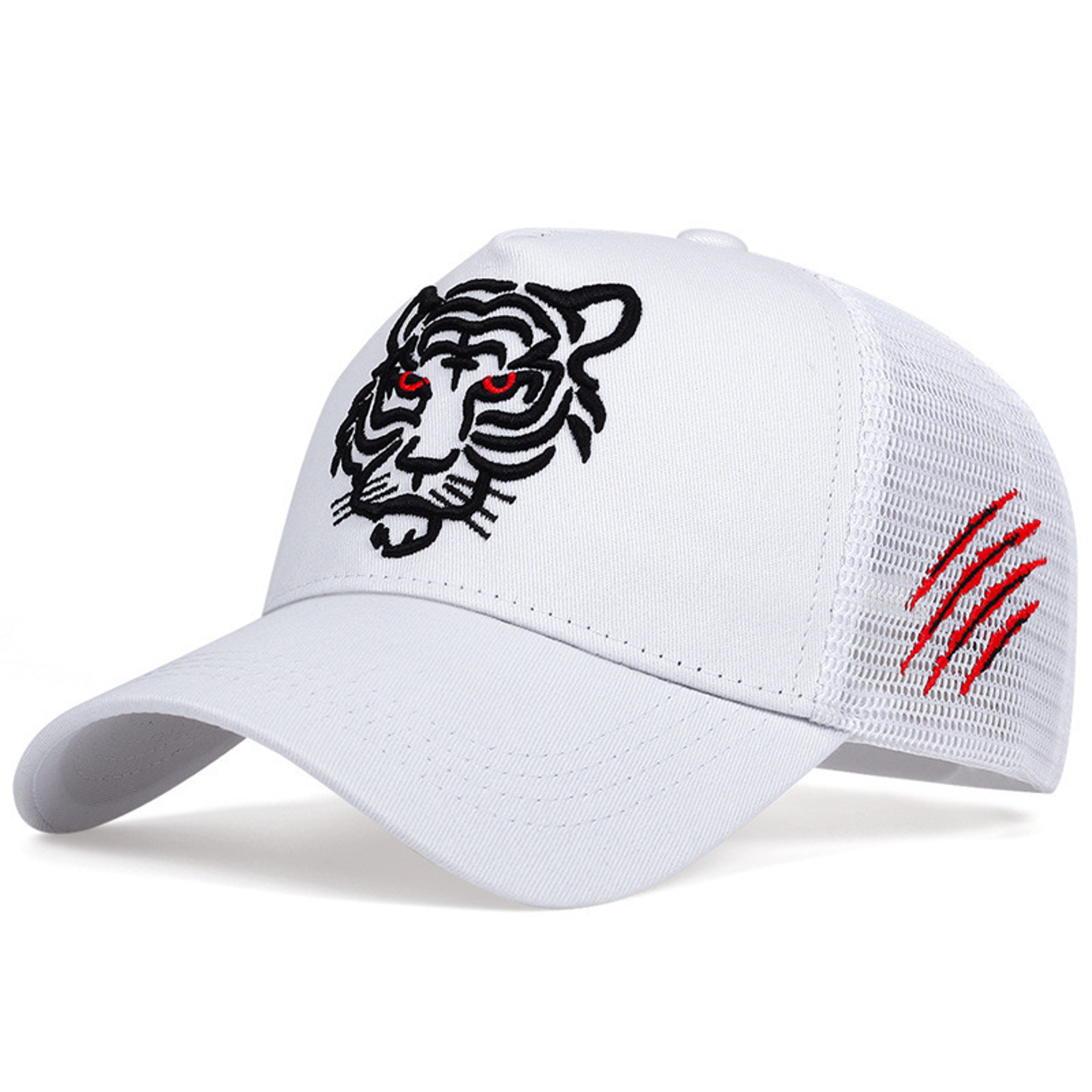 Mens Summer Tiger Head Hat Breathable Big Head Purse Seine Hat, High Top Embroidered Baseball Cap, Sun Protection Shade – view 3