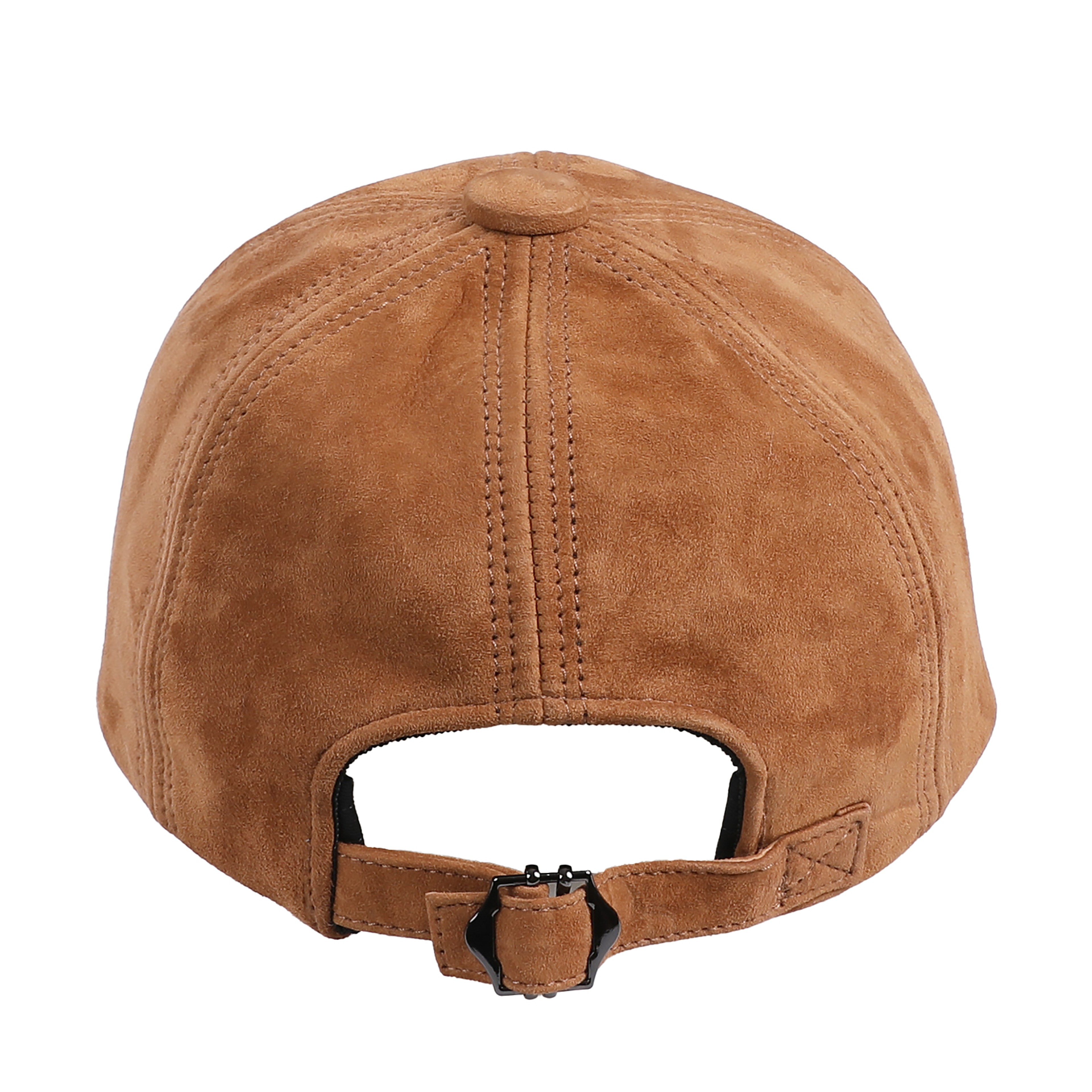 Genuine Suede Leather Baseball Cap for Men Women, Adjustable Buckle Back Unisex Hat, Premium Real Leather Sports Cap – view 2