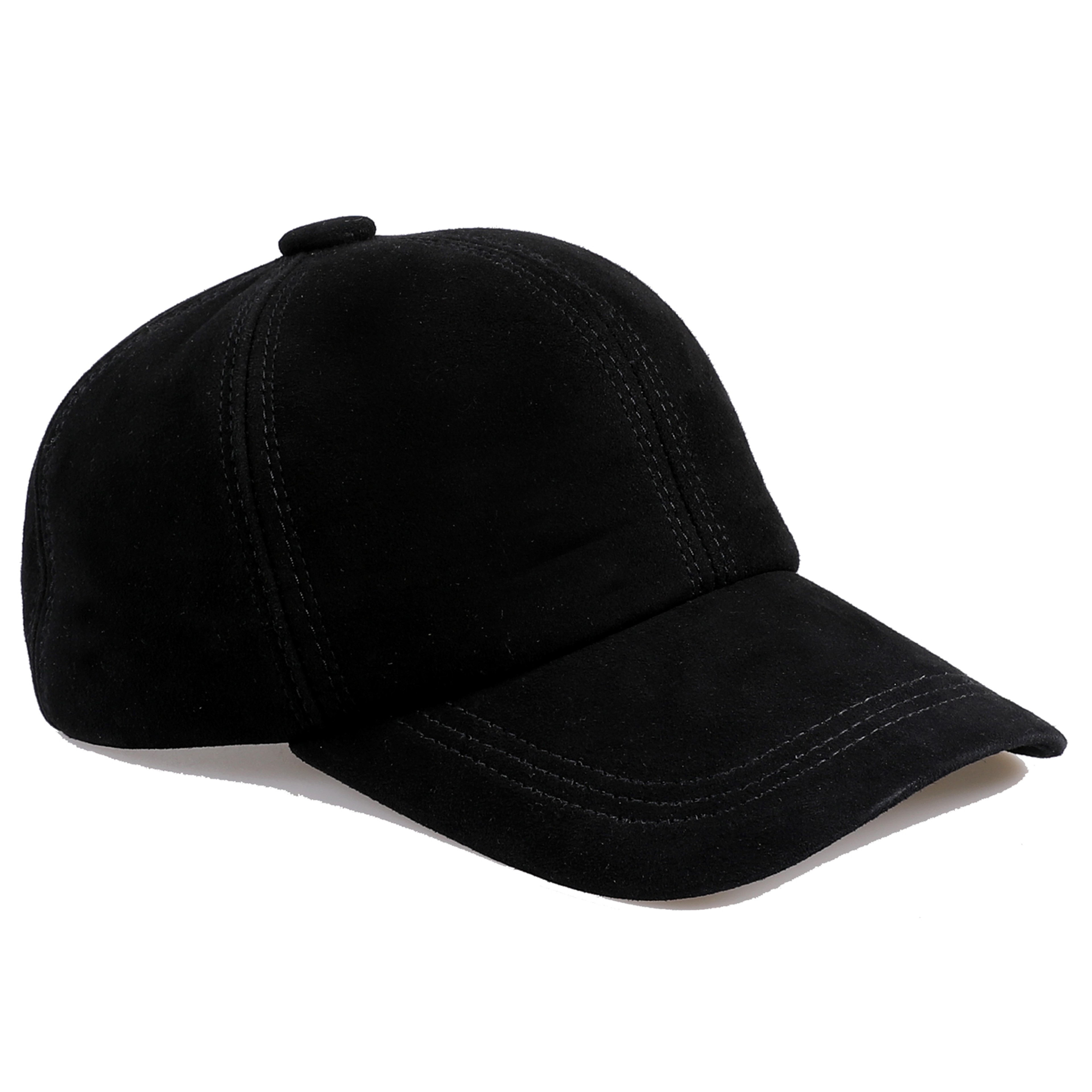 Genuine Suede Leather Baseball Cap for Men Women, Adjustable Buckle Back Unisex Hat, Premium Real Leather Sports Cap – view 7