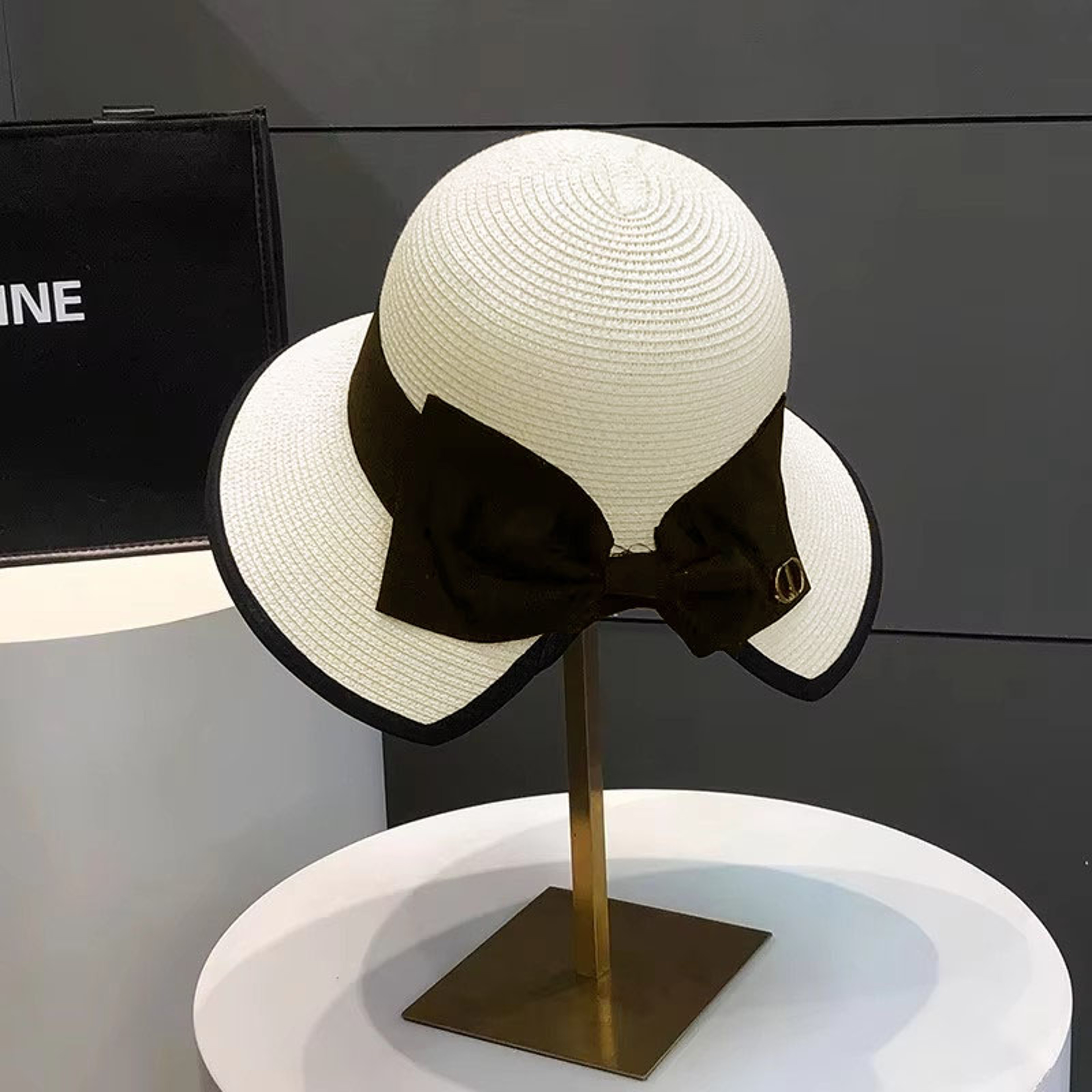 Women Summer Straw Hat Top Panama Hat Korean Style Large Brim Sun Protection Cap, Versatile Beach Hat Fascinator – view 10
