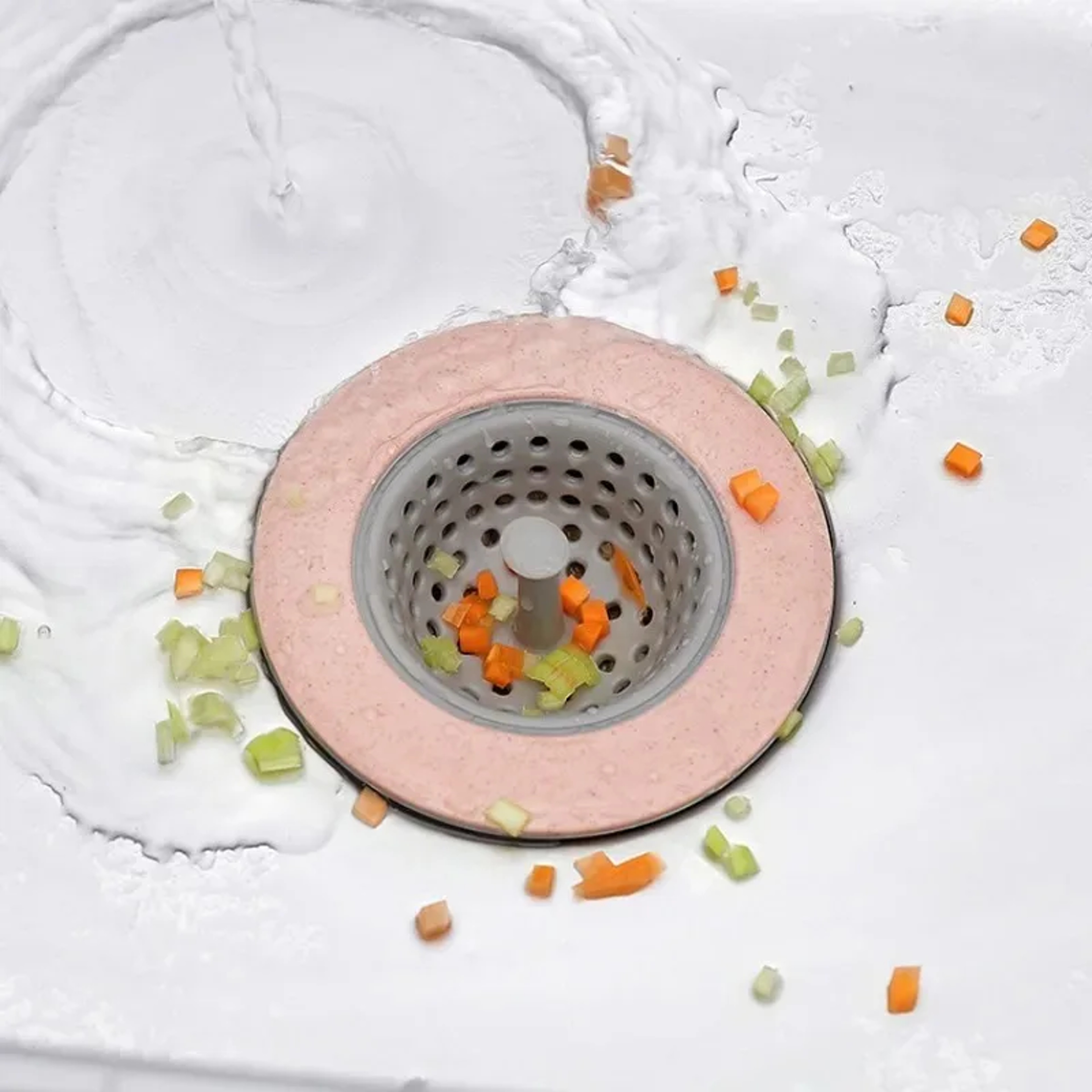 Flower Silicone Kitchen Sink Strainer 4 Color Anti Blocking, Bathroom Shower Drain Cover, Hair Stopper Sewer Colander – view 5