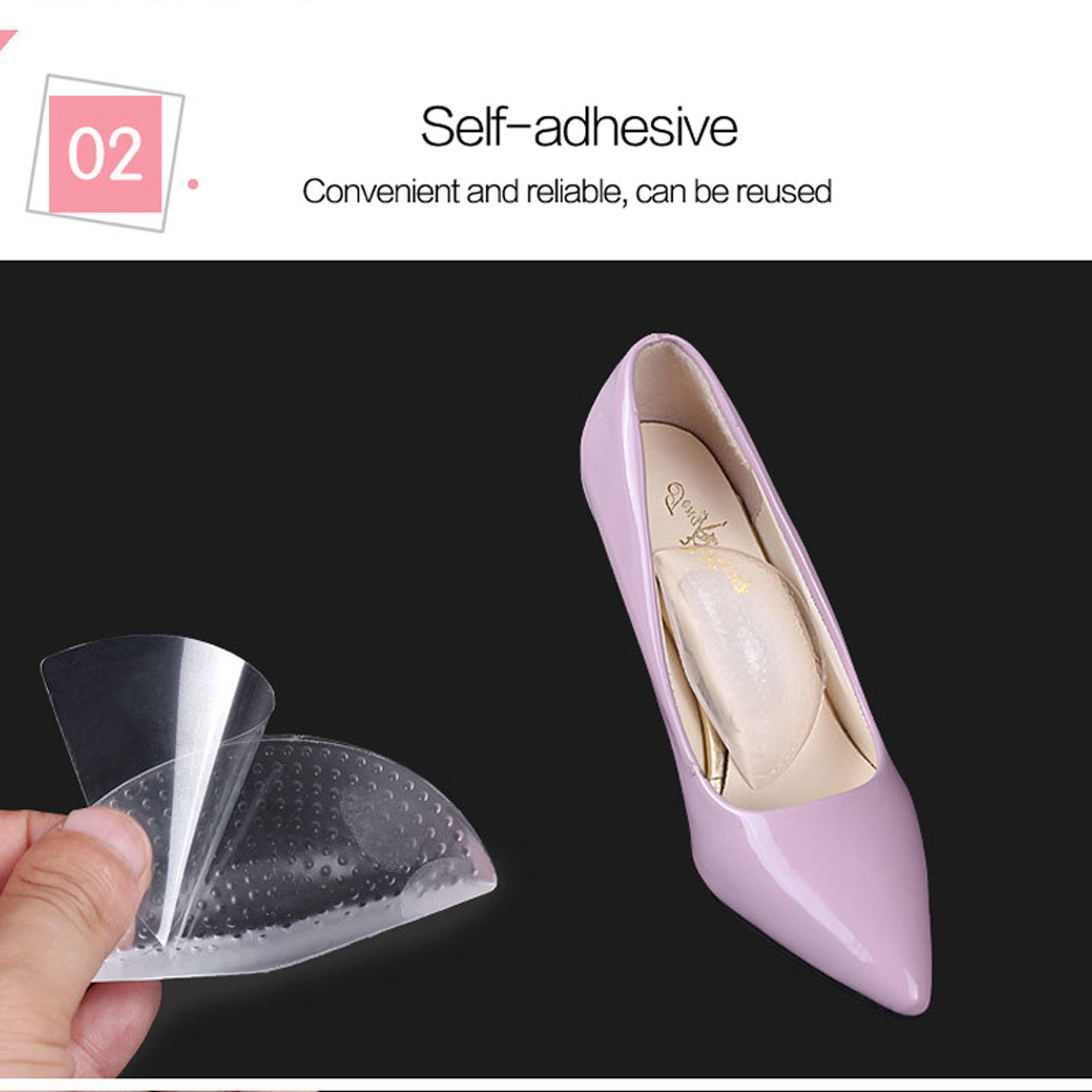 Arches Orthotic Arch Support Foot Insole, Brace Flat Feet Insoles, Relieve Pain Shoes, Orthotic Foot Care Pad Silica Gel – view 3