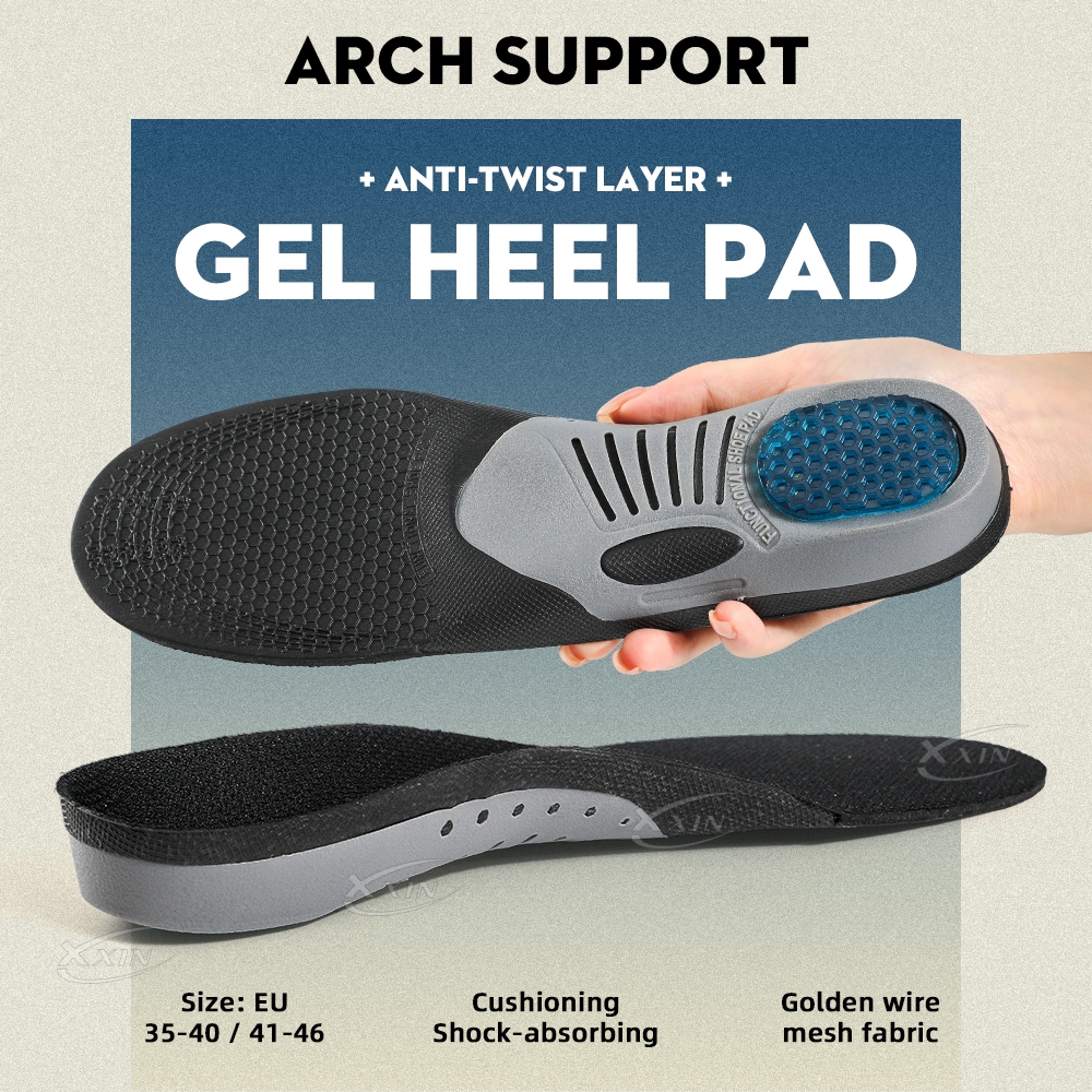 Arch Support Insoles, Gel Silicone Insoles, Orthotic Shoe Insoles, Sports Insoles Shock Absorption Shoe Pad – view 1