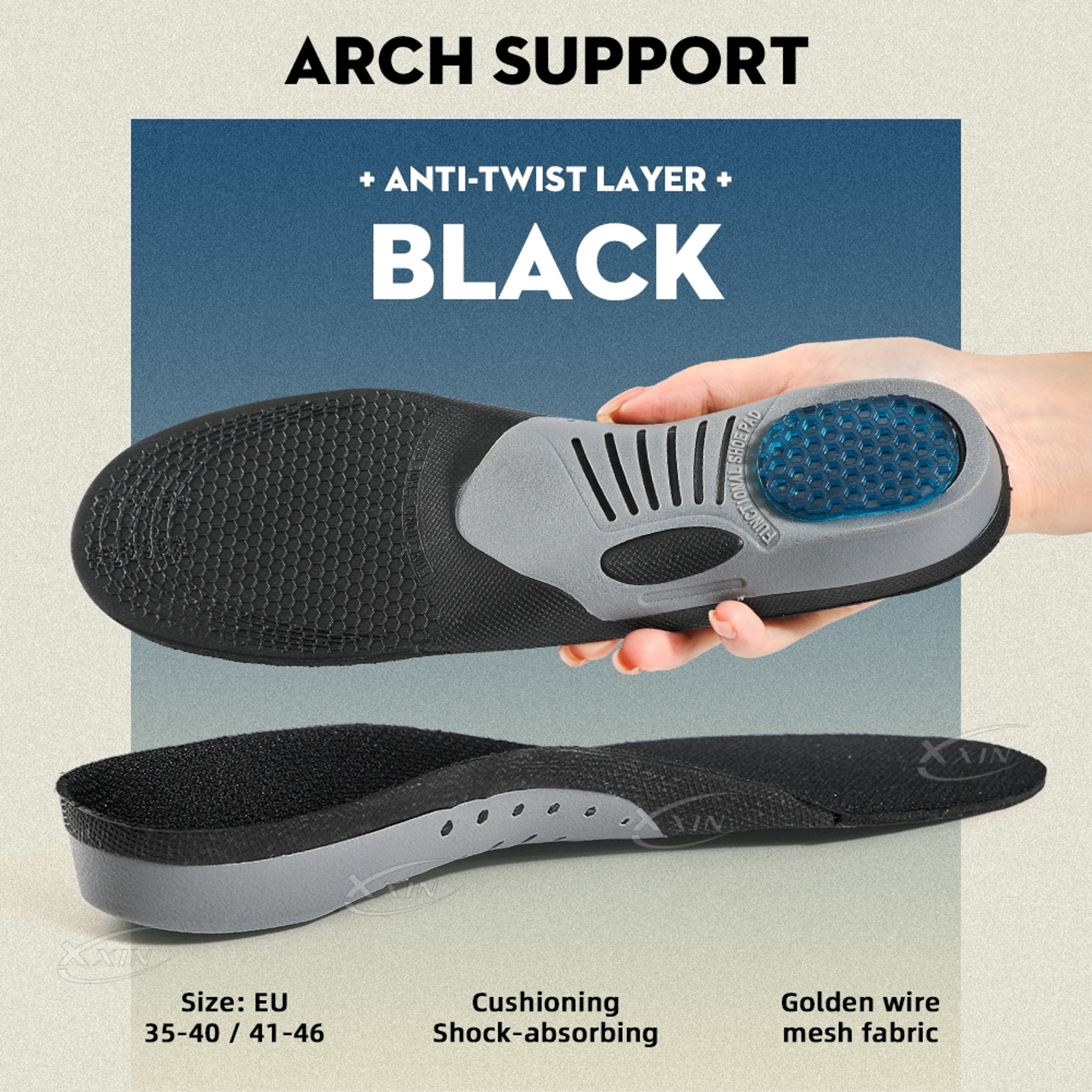 Arch Support Insoles, Gel Silicone Insoles, Orthotic Shoe Insoles, Sports Insoles Shock Absorption Shoe Pad – view 7