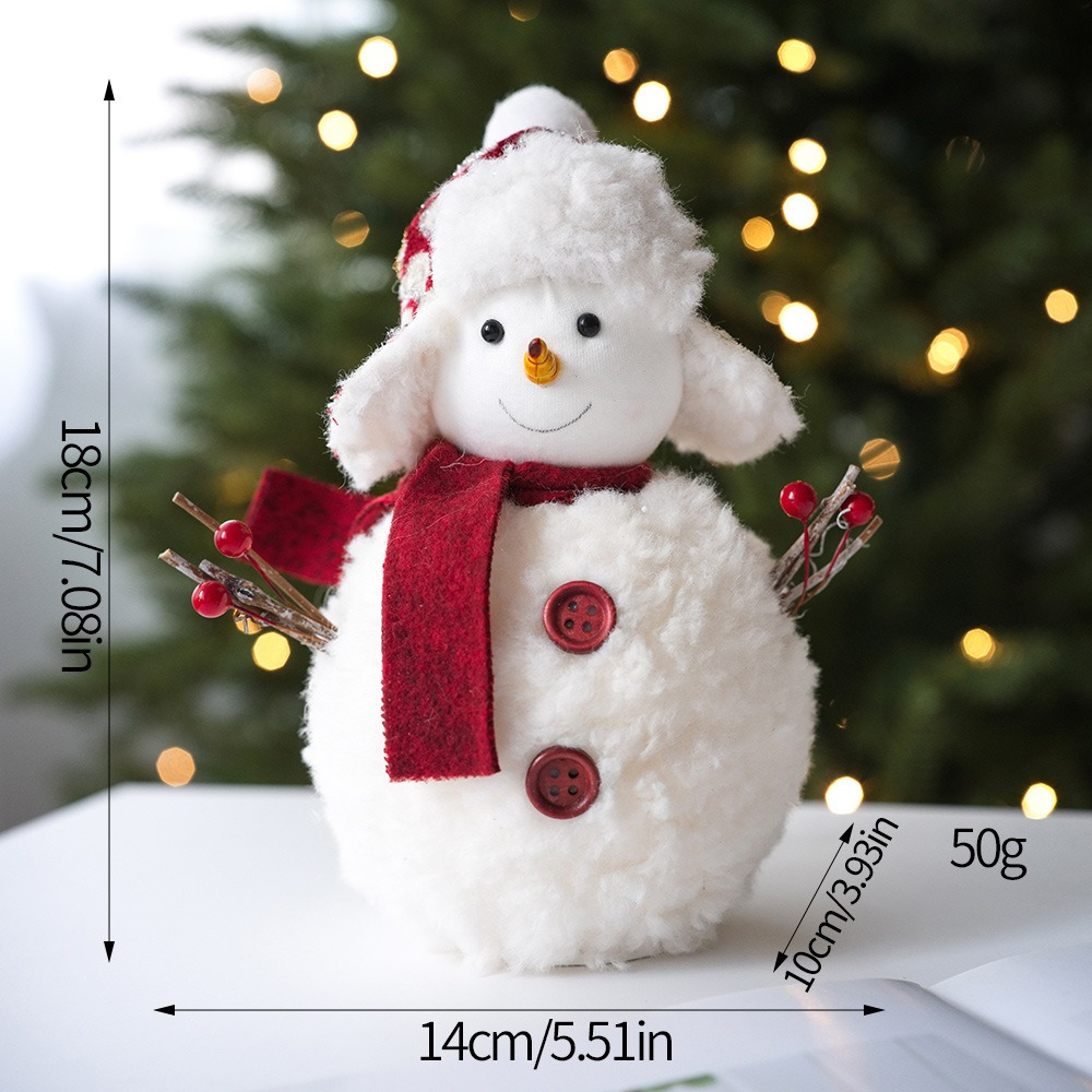 Christmas Snowman Doll Ornament Cute Plush Knitted Fabric Doll Cartoon Holiday Pendant Decoration F 3