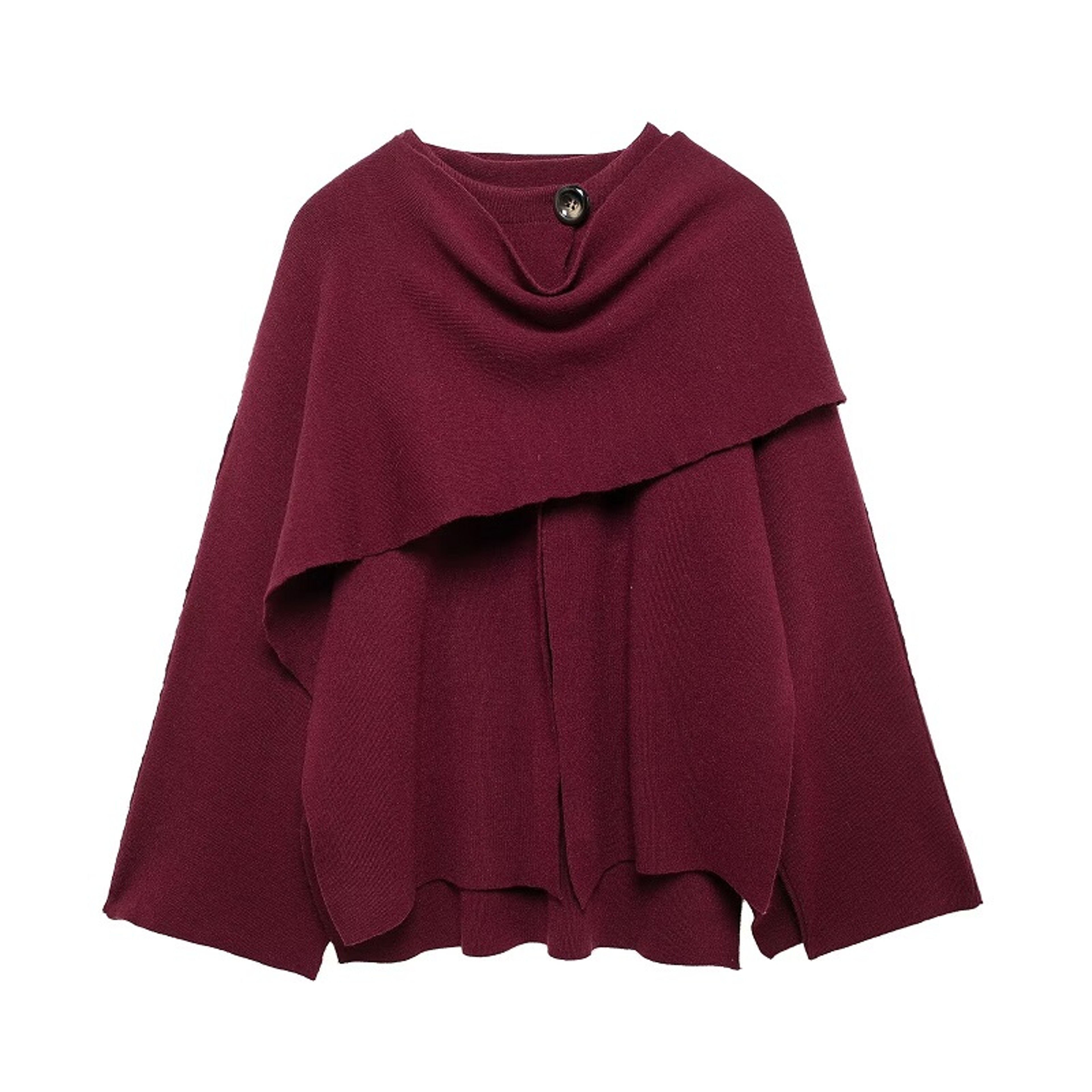 Cape Coat Women Scarf Collar Ponchos Women Shawl Long Sleeve Winter Woman Knitted For Women 3