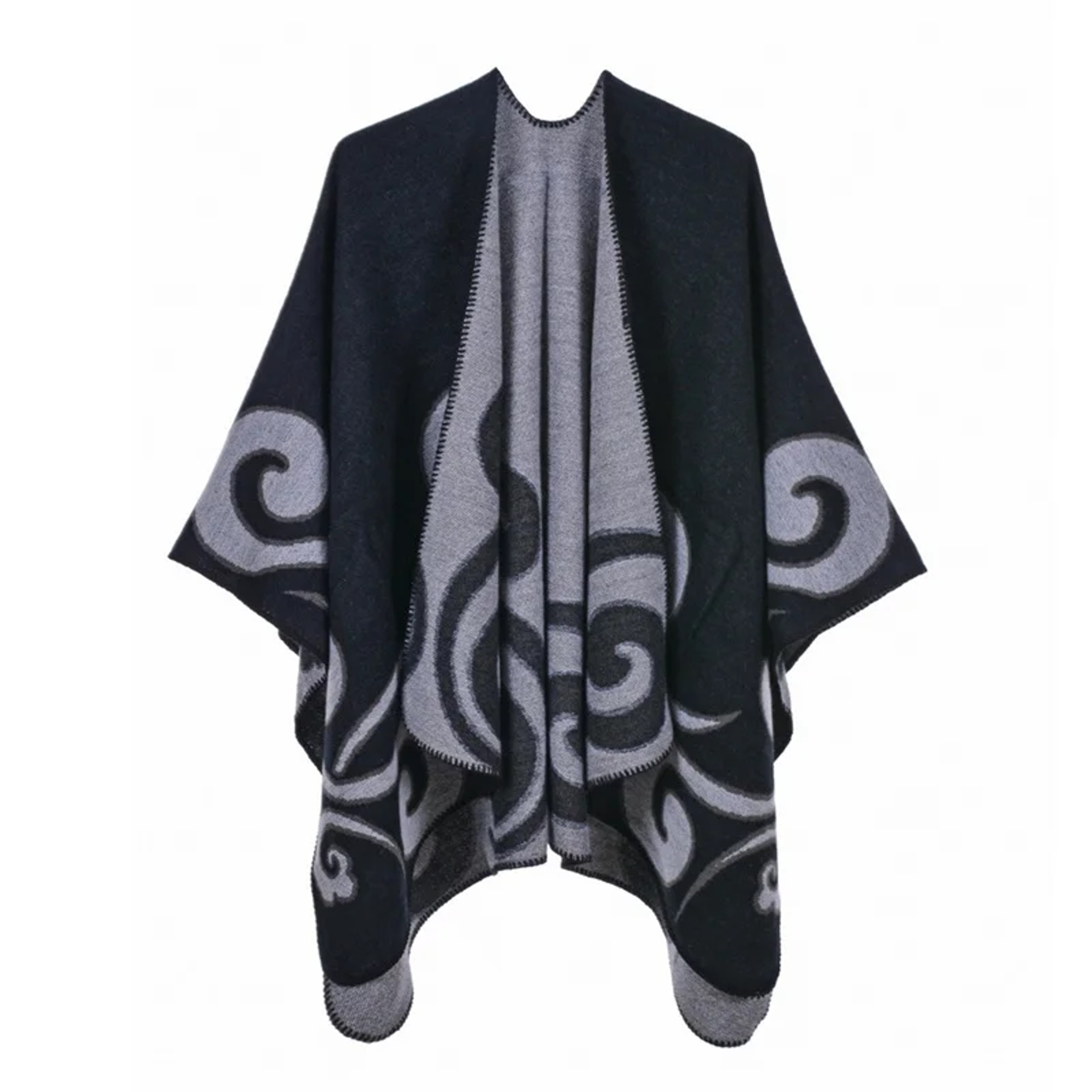 Winter Fashion Poncho Women, Imitation Cashmere Capes, Warm Shawls Wraps – view 21