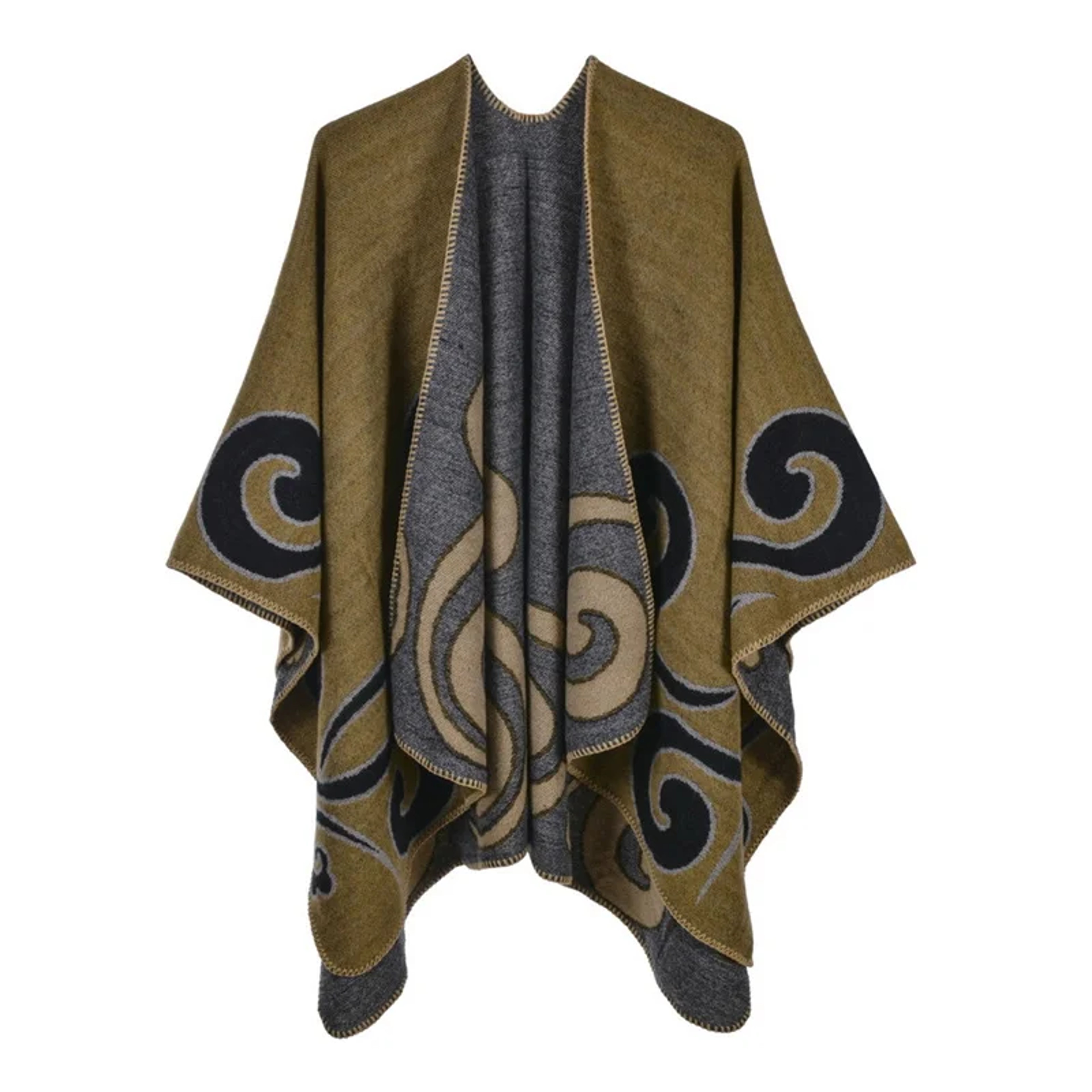 Winter Fashion Poncho Women, Imitation Cashmere Capes, Warm Shawls Wraps – view 23