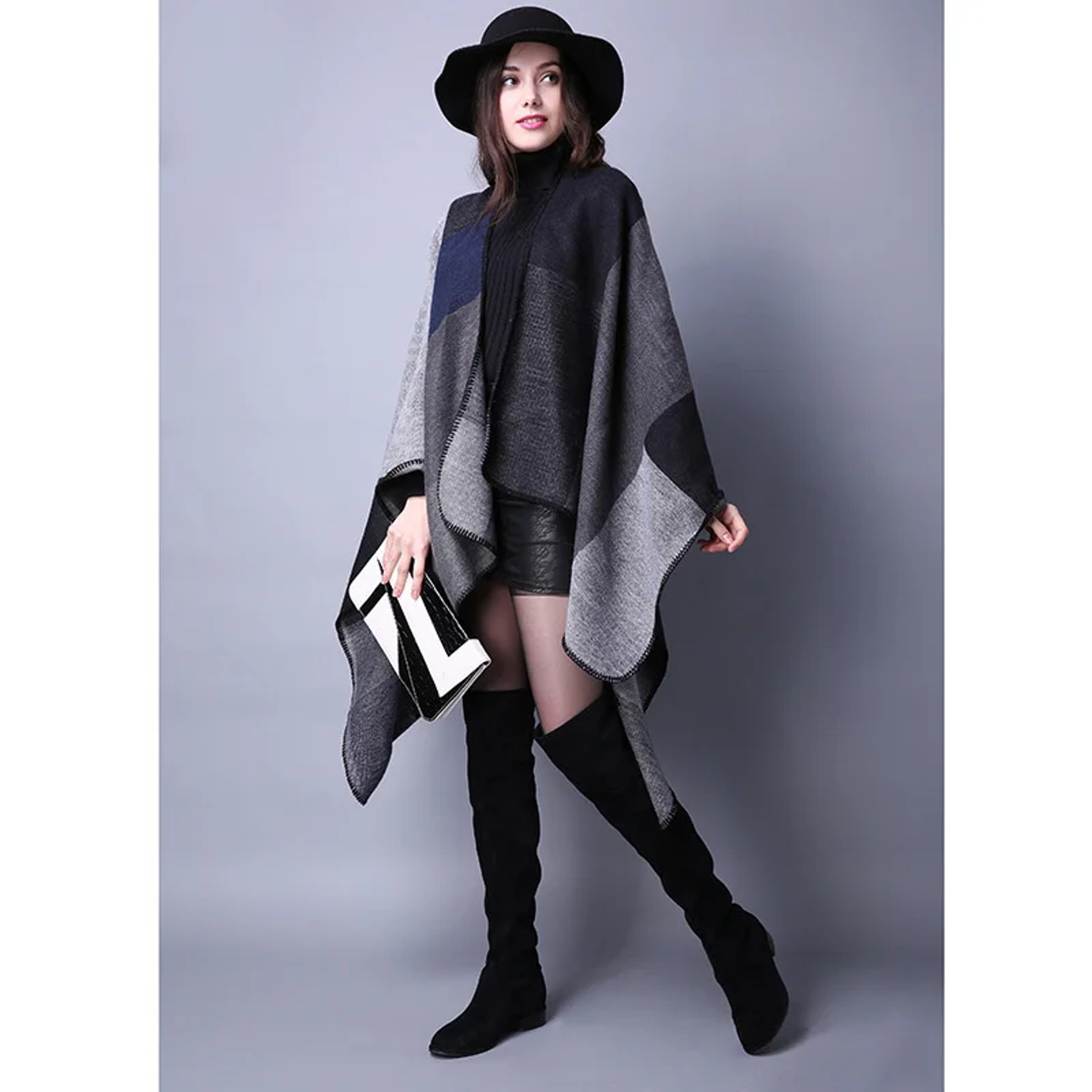 Winter Fashion Poncho Women, Imitation Cashmere Capes, Warm Shawls Wraps – view 30
