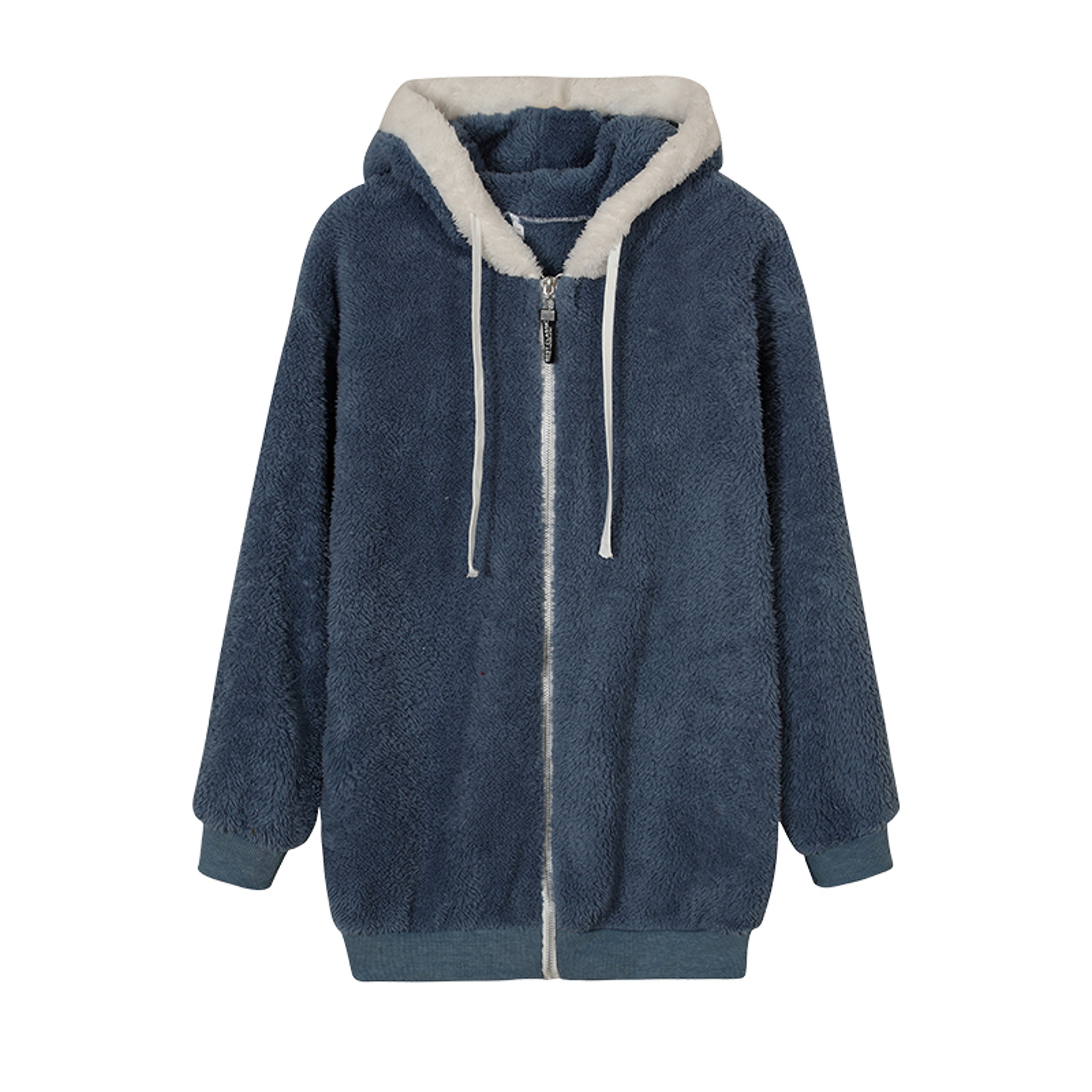 New Style Loose Plush Autumn Winter Zipper Hooded Jacket Woman – view 11