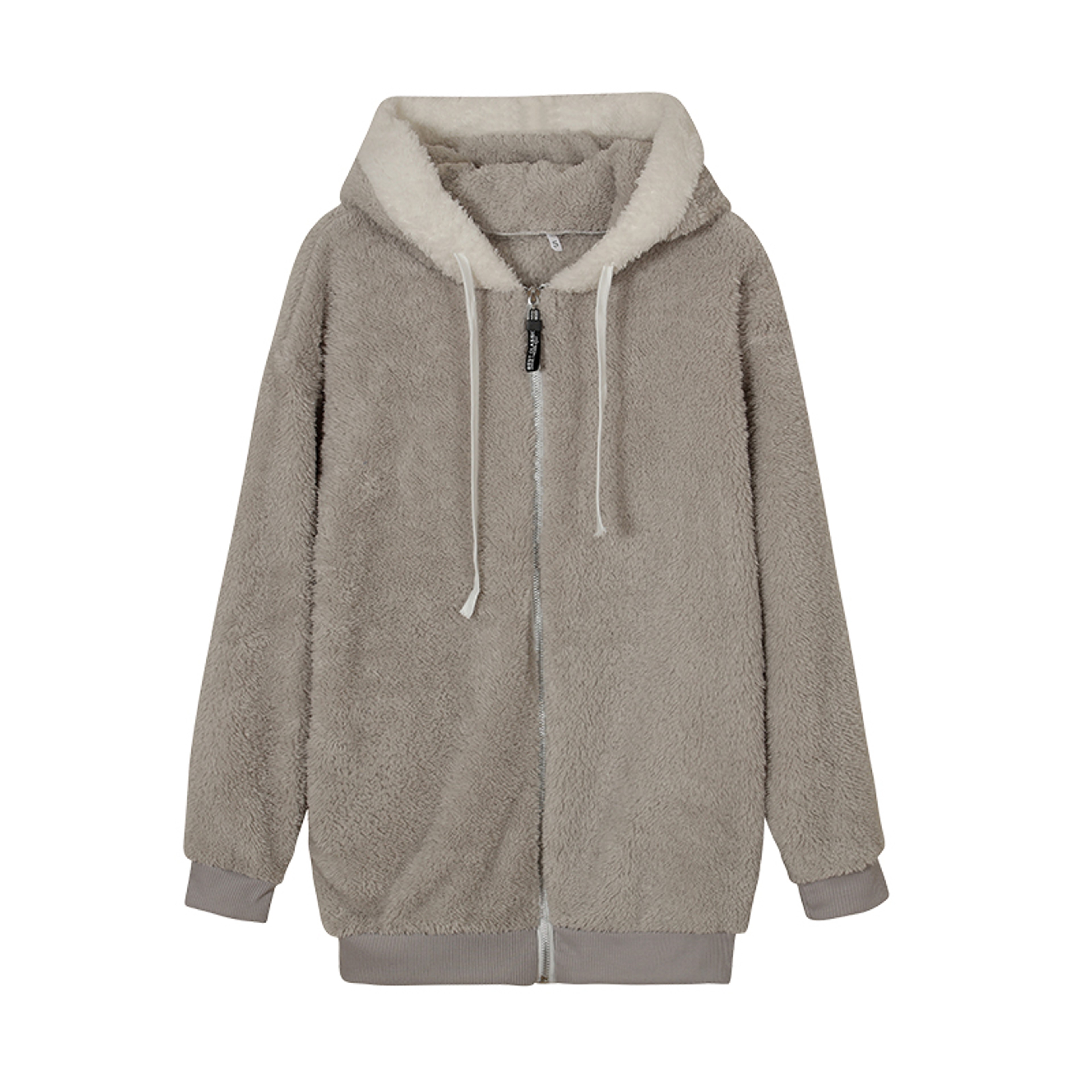 New Style Loose Plush Autumn Winter Zipper Hooded Jacket Woman – view 14