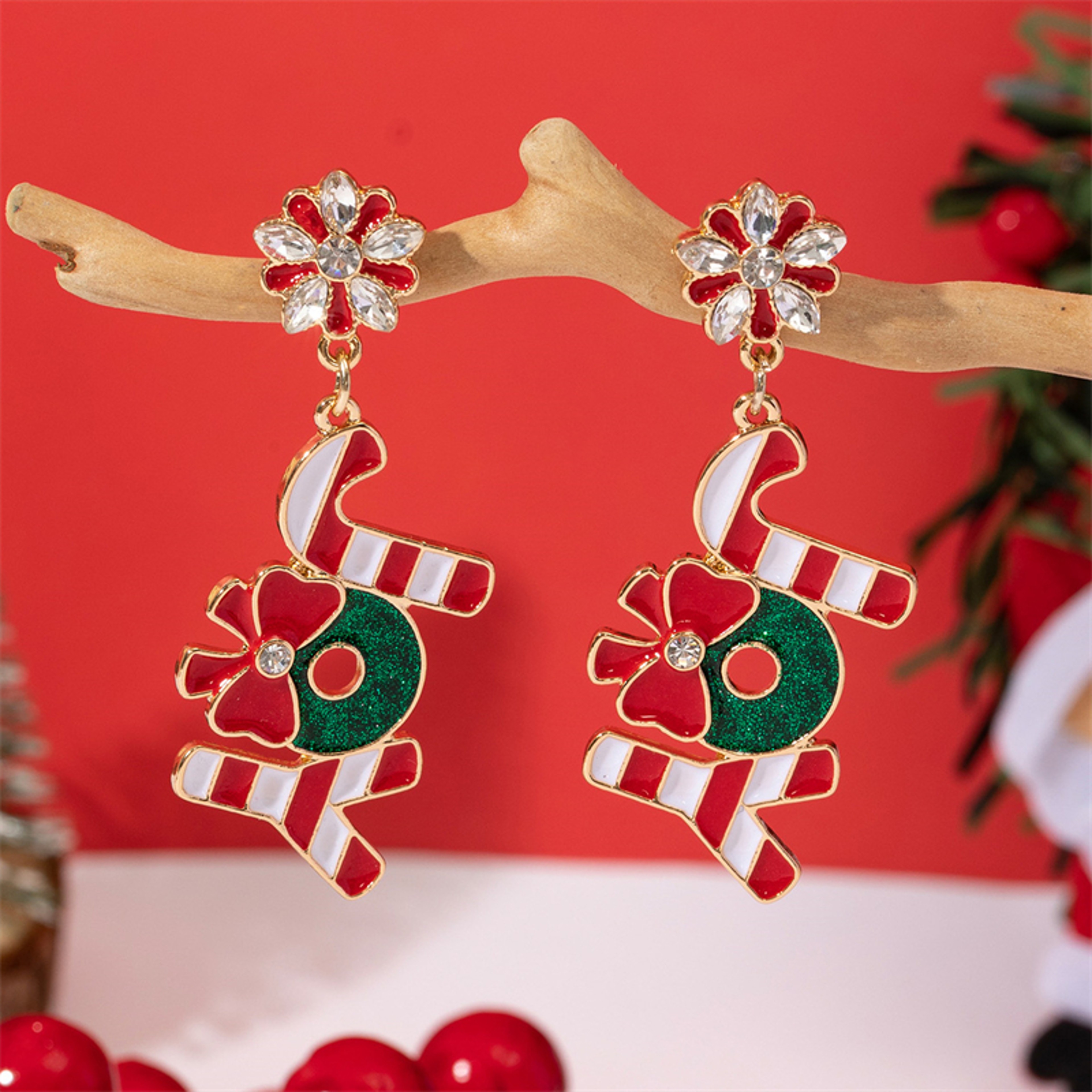 New Trendy Exquisite Christmas Light Bulb Drop Earrings For Women Simple Rhinestone Bowknot Earring 2