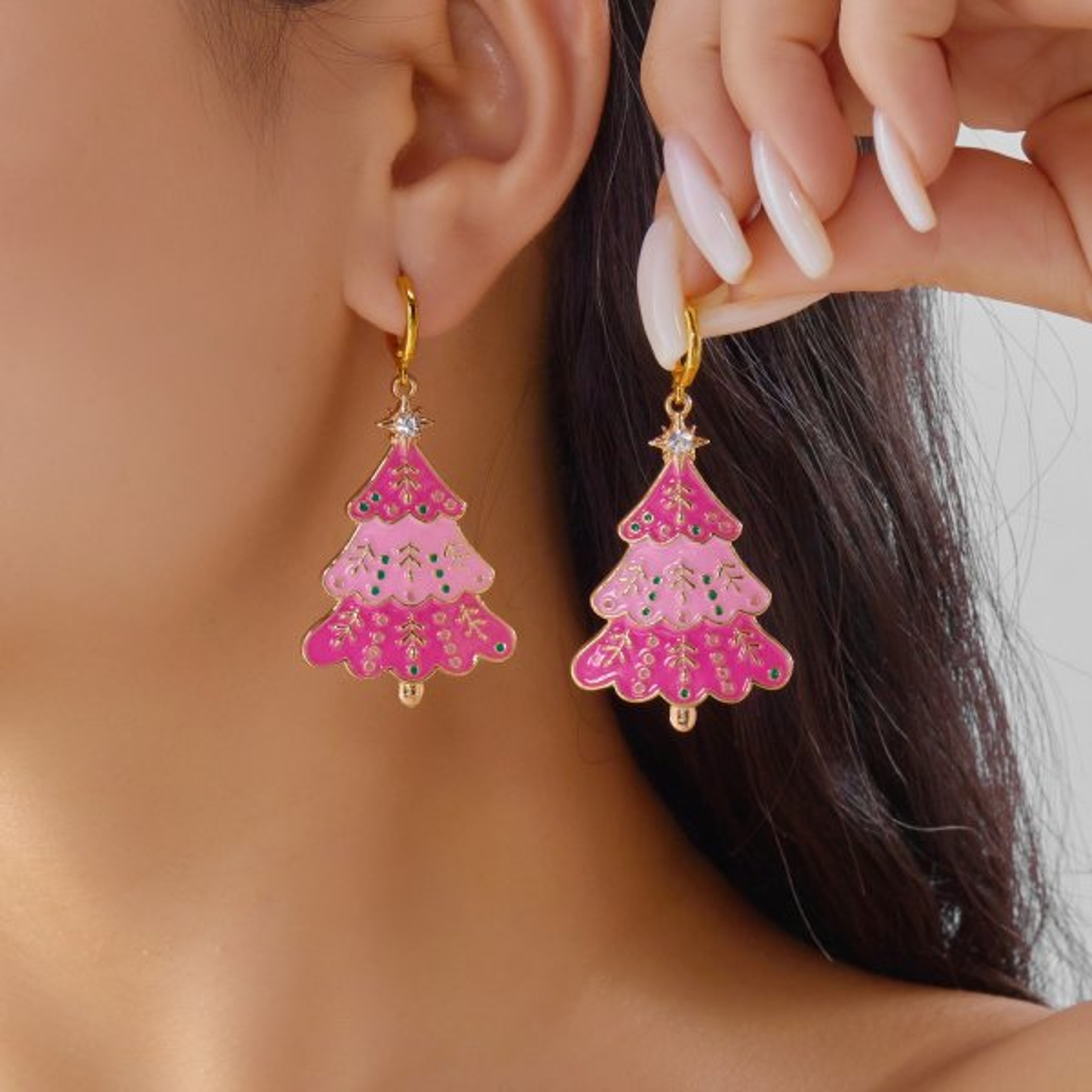 New Trendy Exquisite Christmas Light Bulb Drop Earrings For Women Simple Rhinestone Bowknot Earring 18