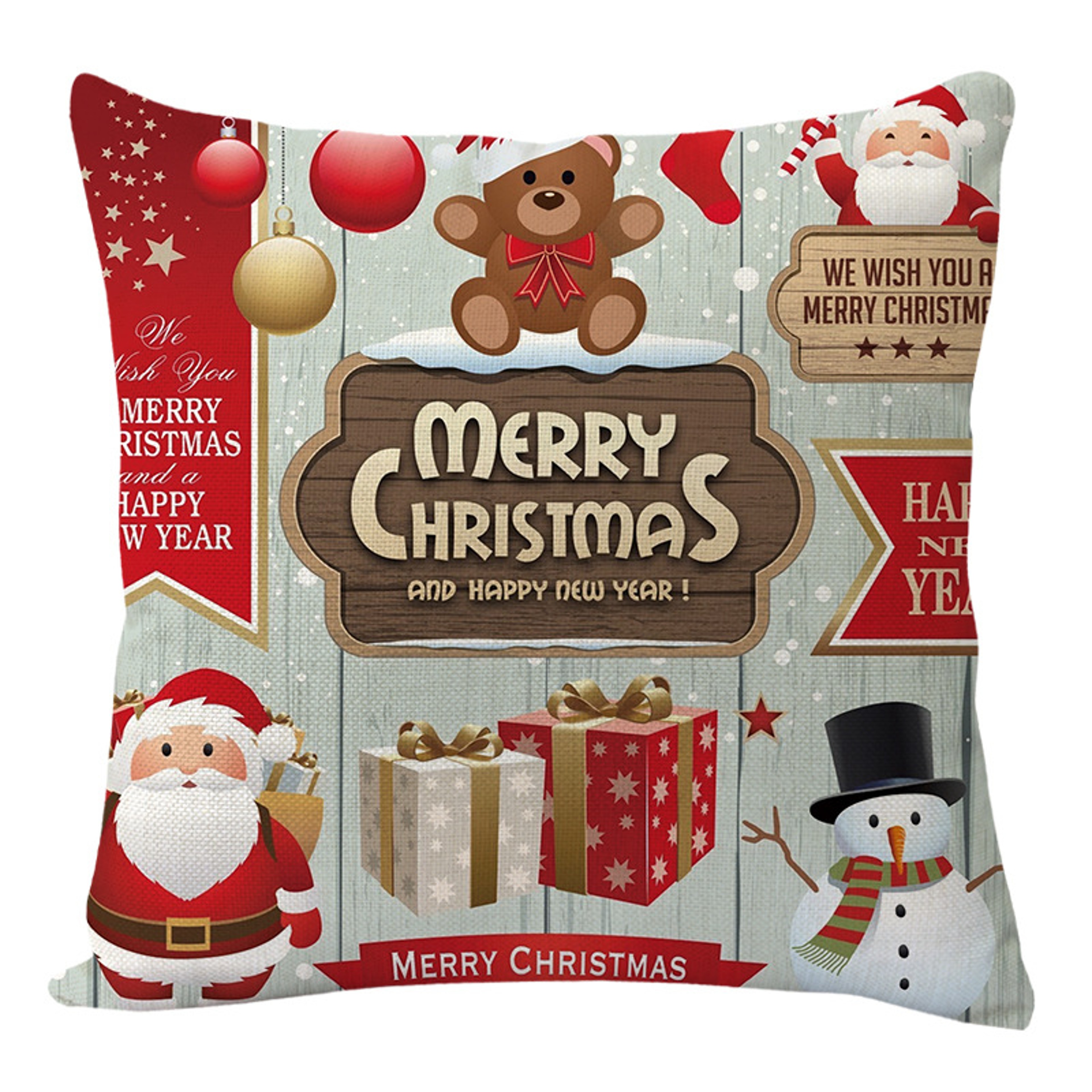 Linen Merry Christmas Pillow Cover Throw Pillowcase Winter Christmas Decorations for Home Tree Deer Sofa Cushion Cover – view 8
