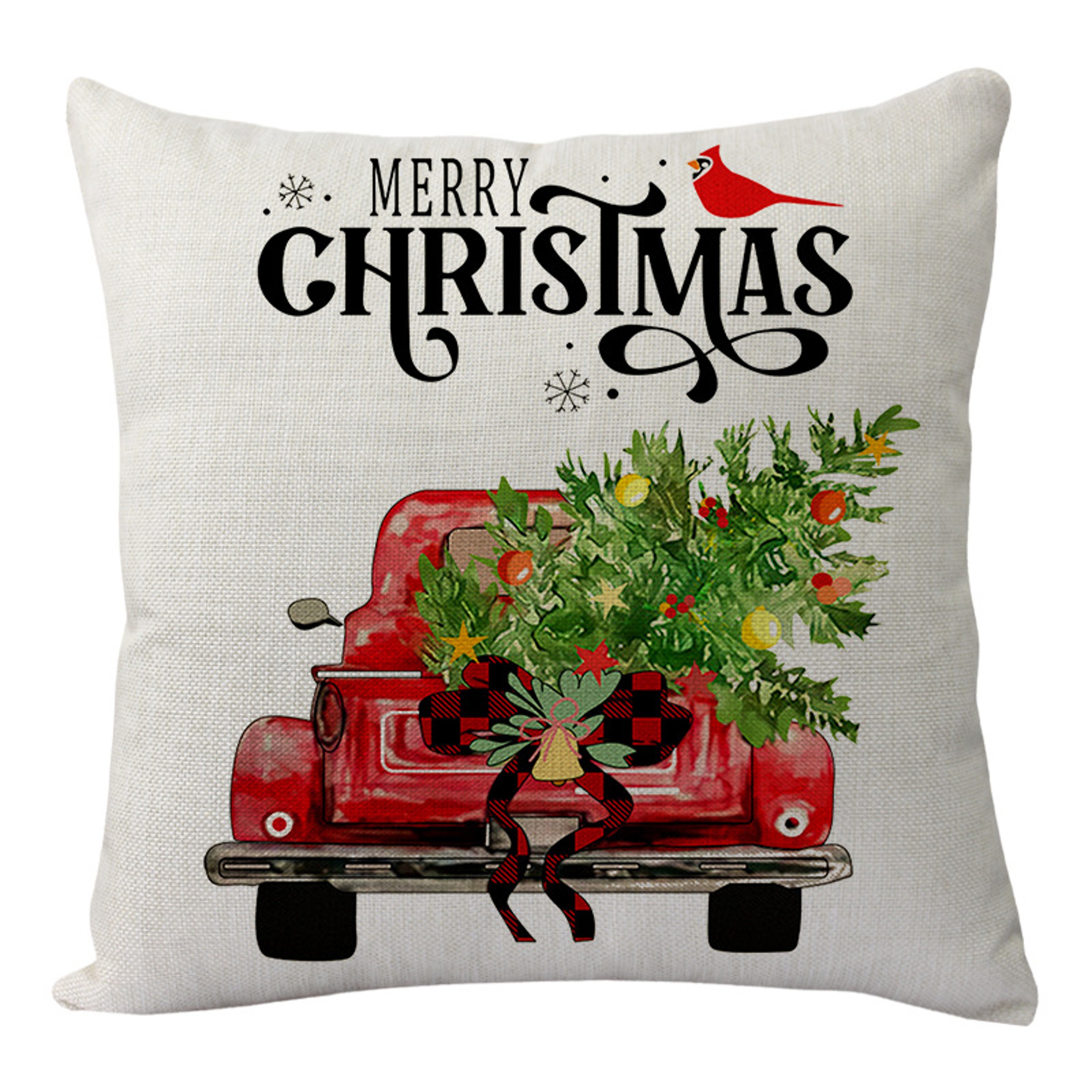 Linen Merry Christmas Pillow Cover Throw Pillowcase Winter Christmas Decorations for Home Tree Deer Sofa Cushion Cover – view 12