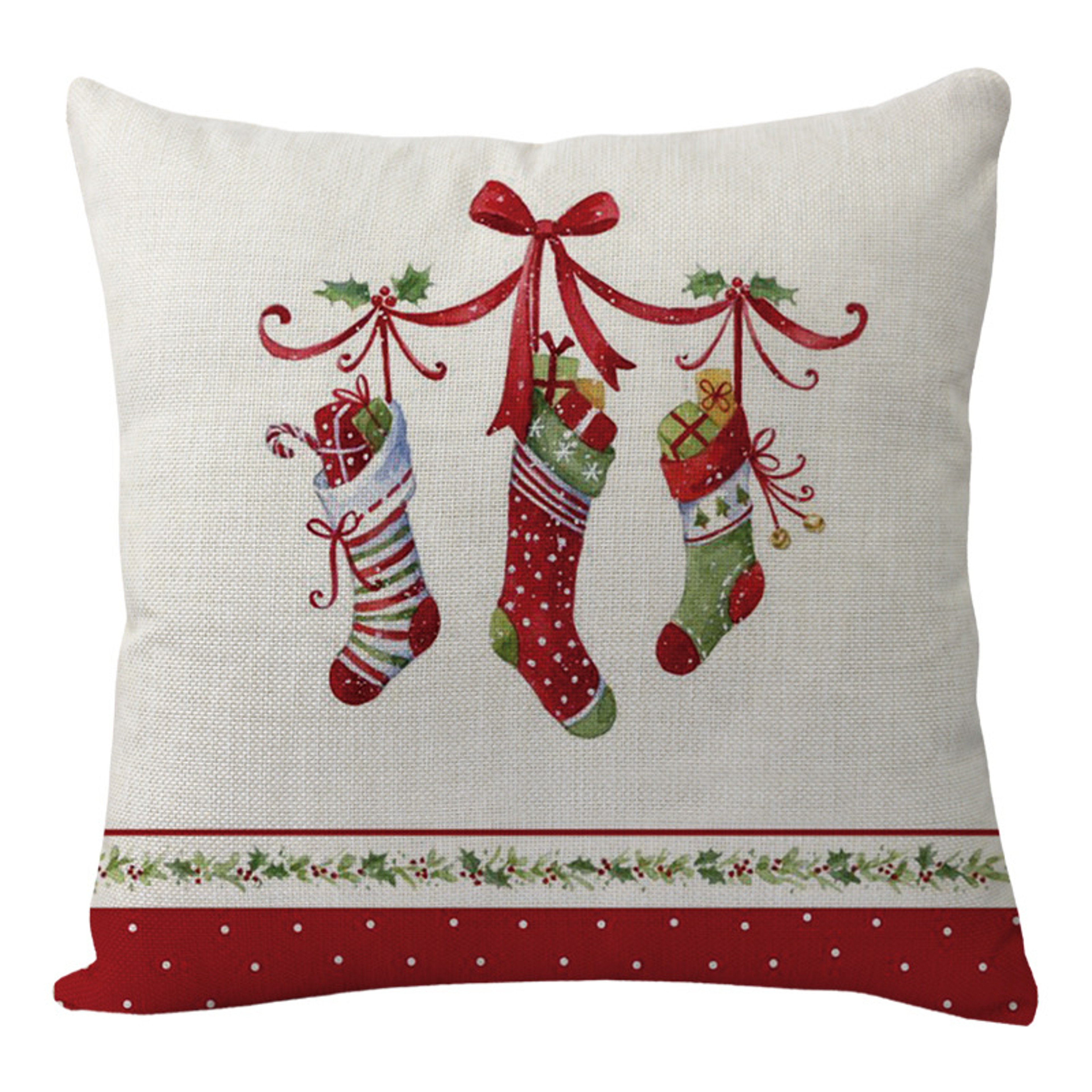 Linen Merry Christmas Pillow Cover Throw Pillowcase Winter Christmas Decorations for Home Tree Deer Sofa Cushion Cover – view 19
